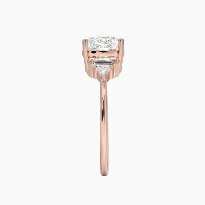 Honora Five Stone Cushion Designer 3 Carat Lab Grown Diamond Engagement Ring in 14K Yellow Gold