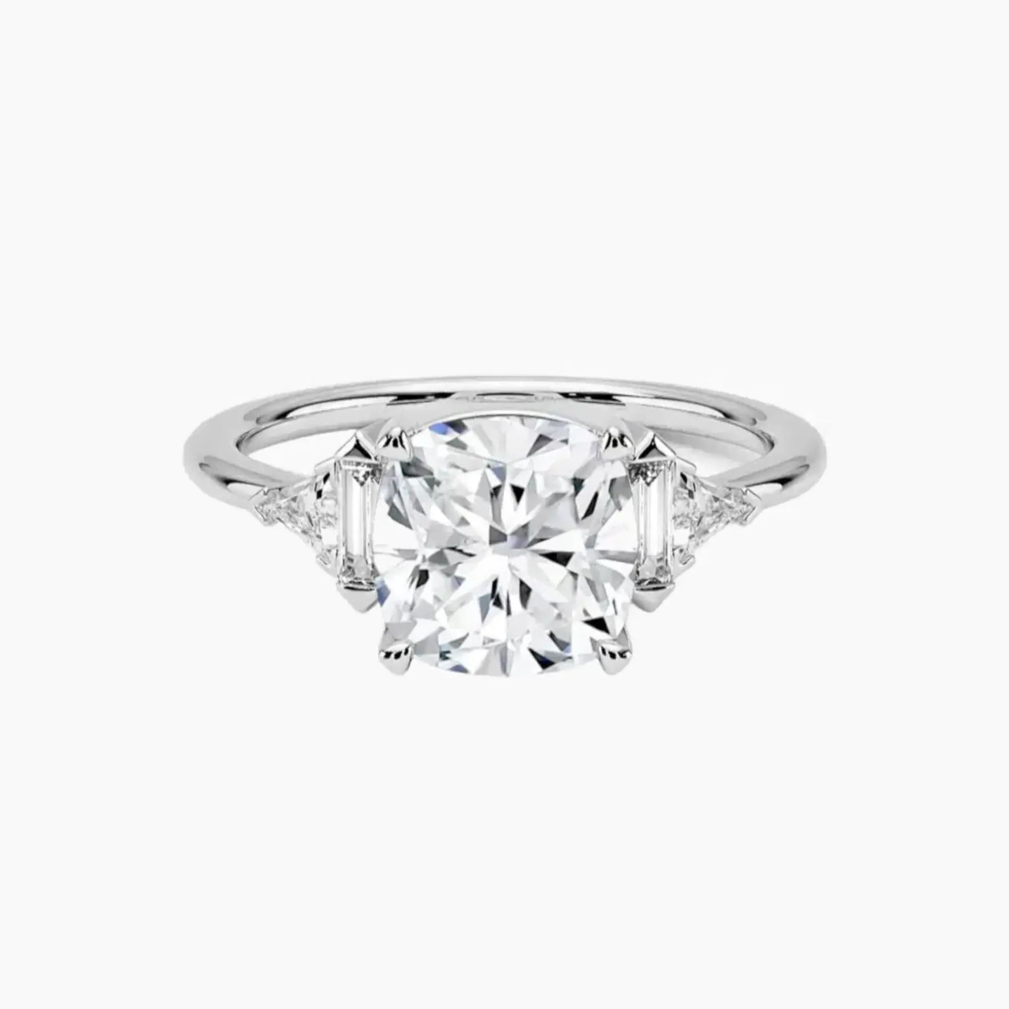 Honora Five Stone Cushion Designer Diamond Ring Setting in 18K Rose Gold