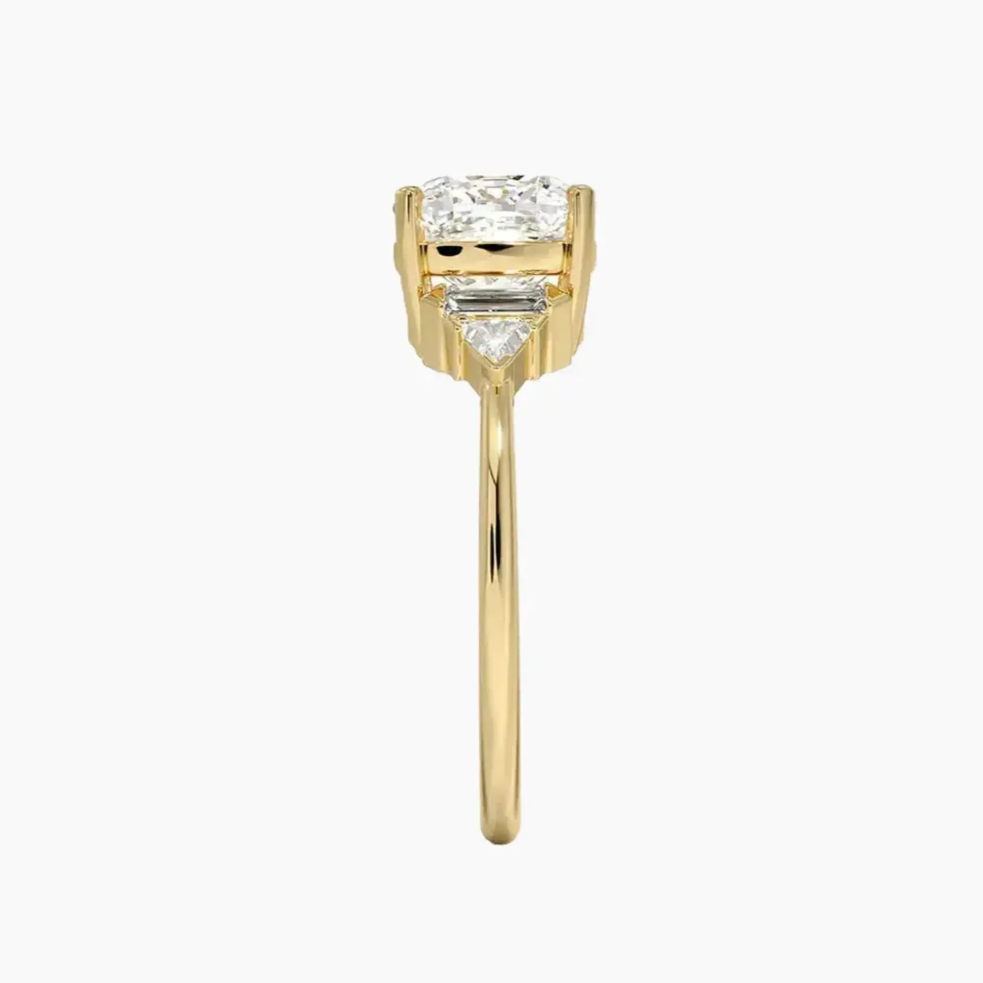 Honora Five Stone Cushion Designer 1 Carat Lab Grown Diamond Engagement Ring in 18K Yellow Gold