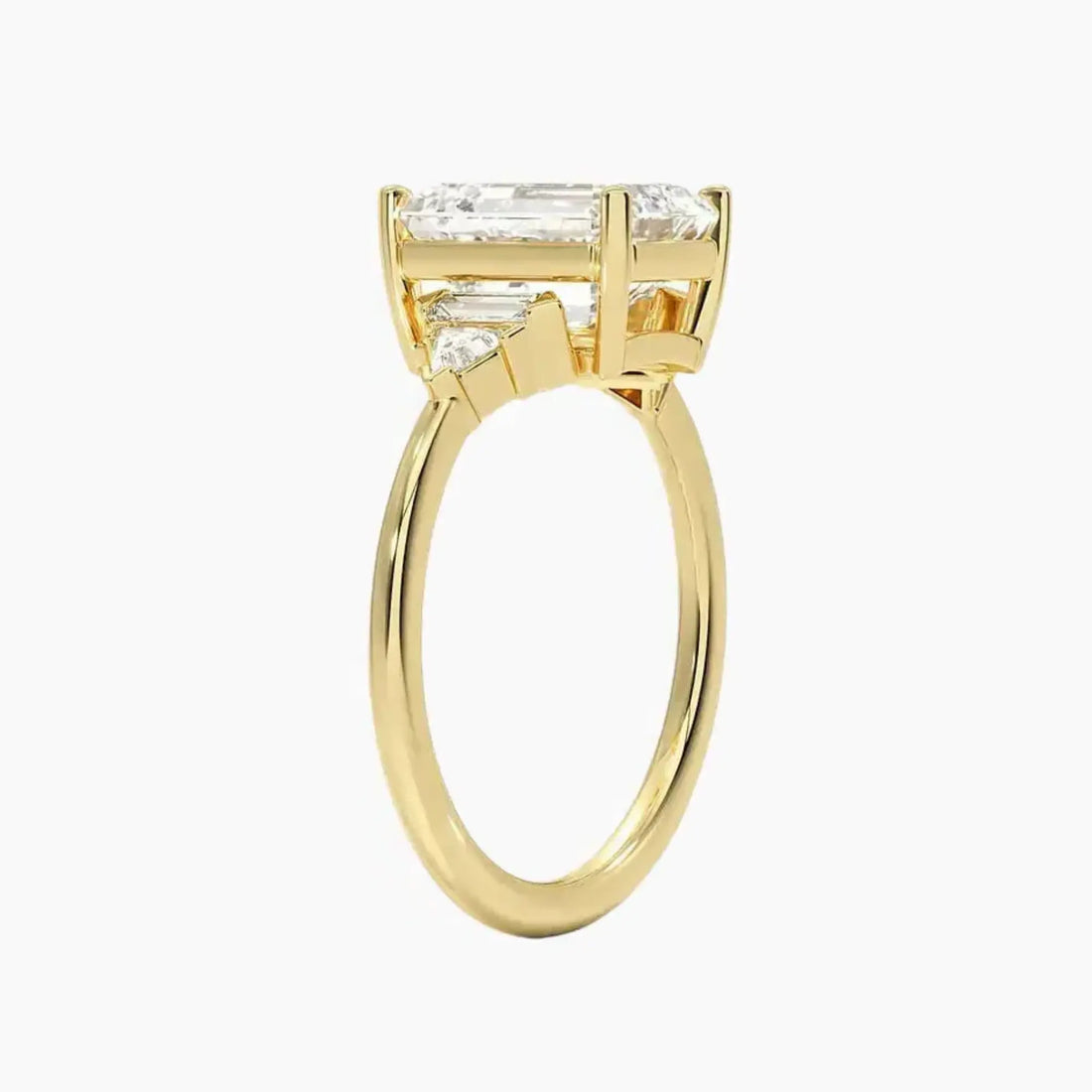 Honora Five Stone Emerald Designer 3 Carat Lab Grown Diamond Engagement Ring in 18K White Gold