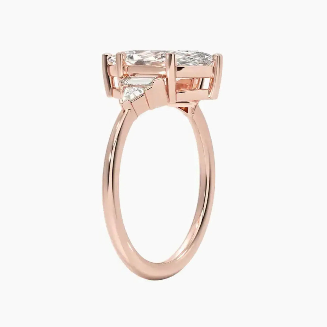 Honora Five Stone Marquise Designer 3 Carat Lab Grown Diamond Engagement Ring in 14K Yellow Gold