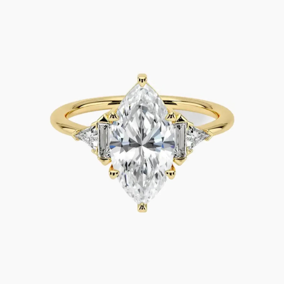 Honora Five Stone Marquise Designer 1 Carat Lab Grown Diamond Engagement Ring in 18K White Gold