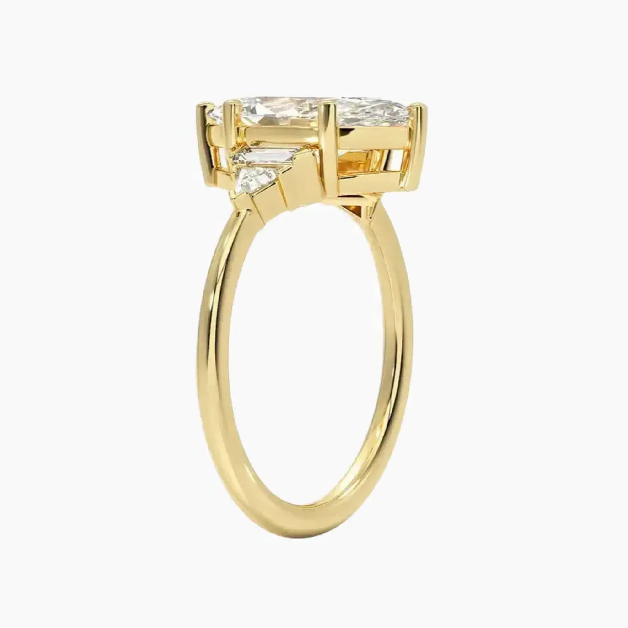 Honora Five Stone Marquise Designer 2.5 Carat Lab Grown Diamond Engagement Ring in 14K White Gold
