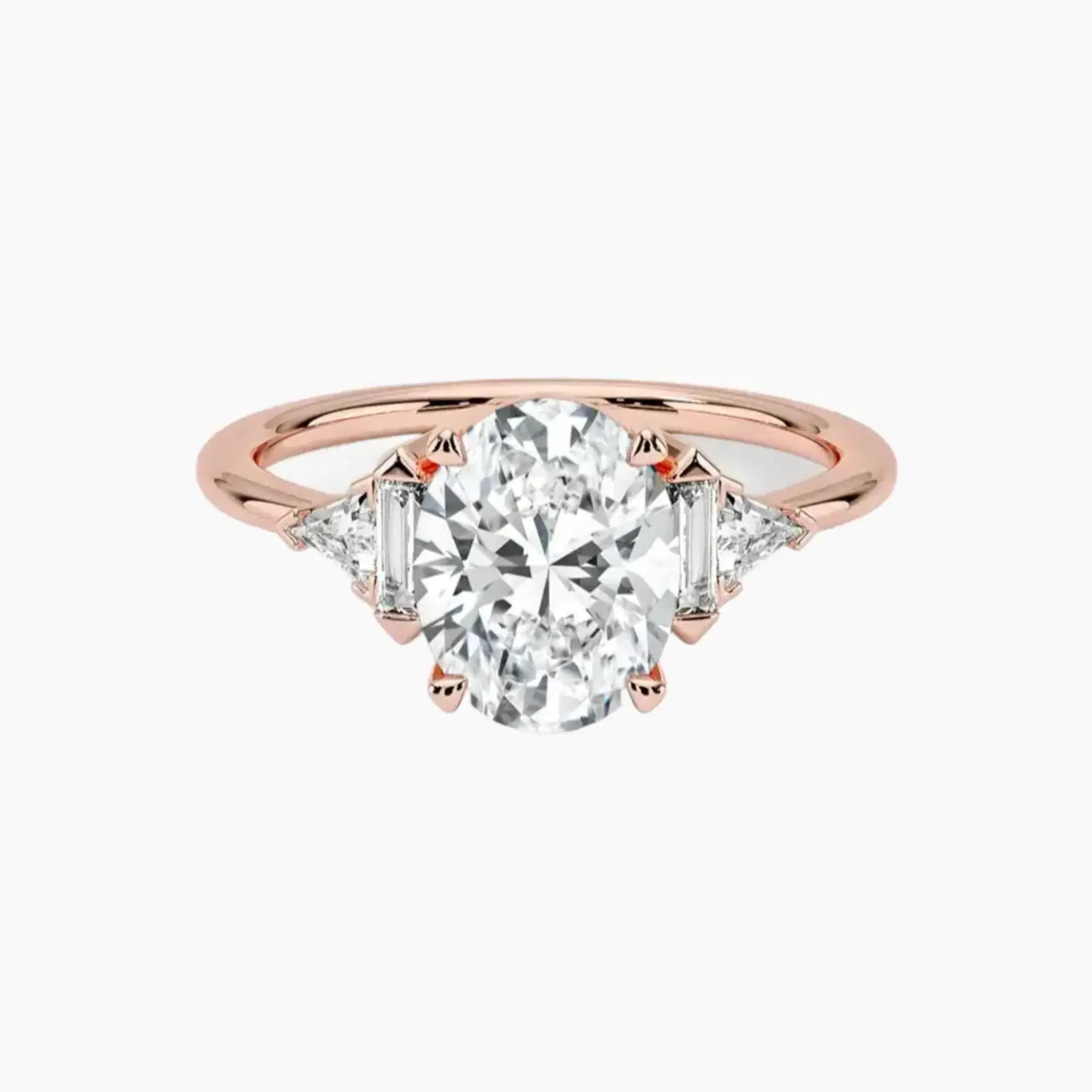 Honora Five Stone Oval Designer 2 Carat Lab Grown Diamond Engagement Ring in 18K White Gold