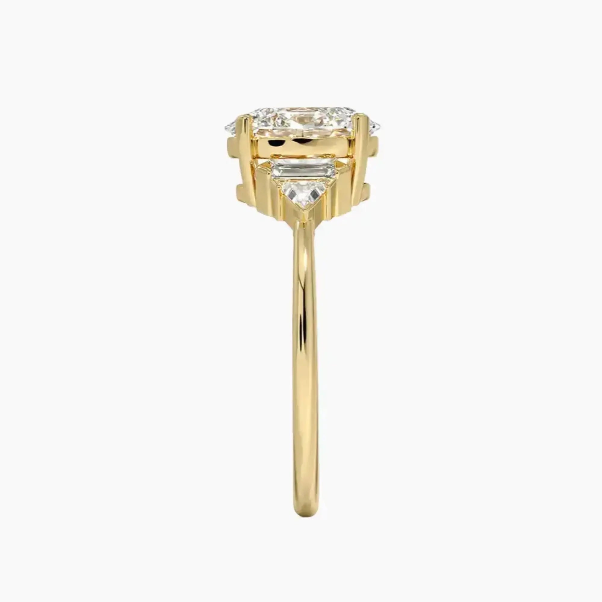 Honora Five Stone Oval Designer Diamond Ring Setting in 18K Yellow Gold