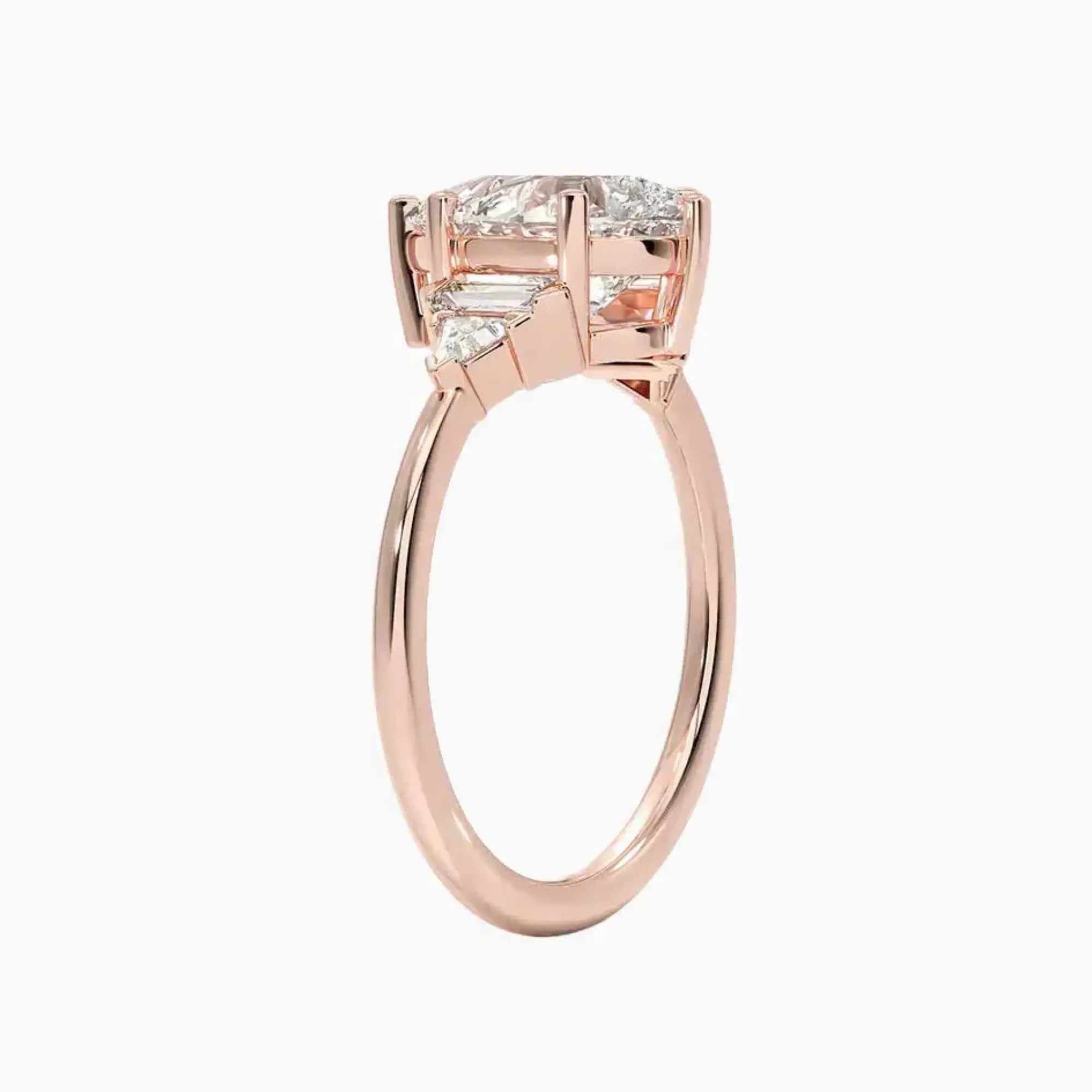 Honora Five Stone Pear Designer Diamond Ring Setting in 18K Yellow Gold