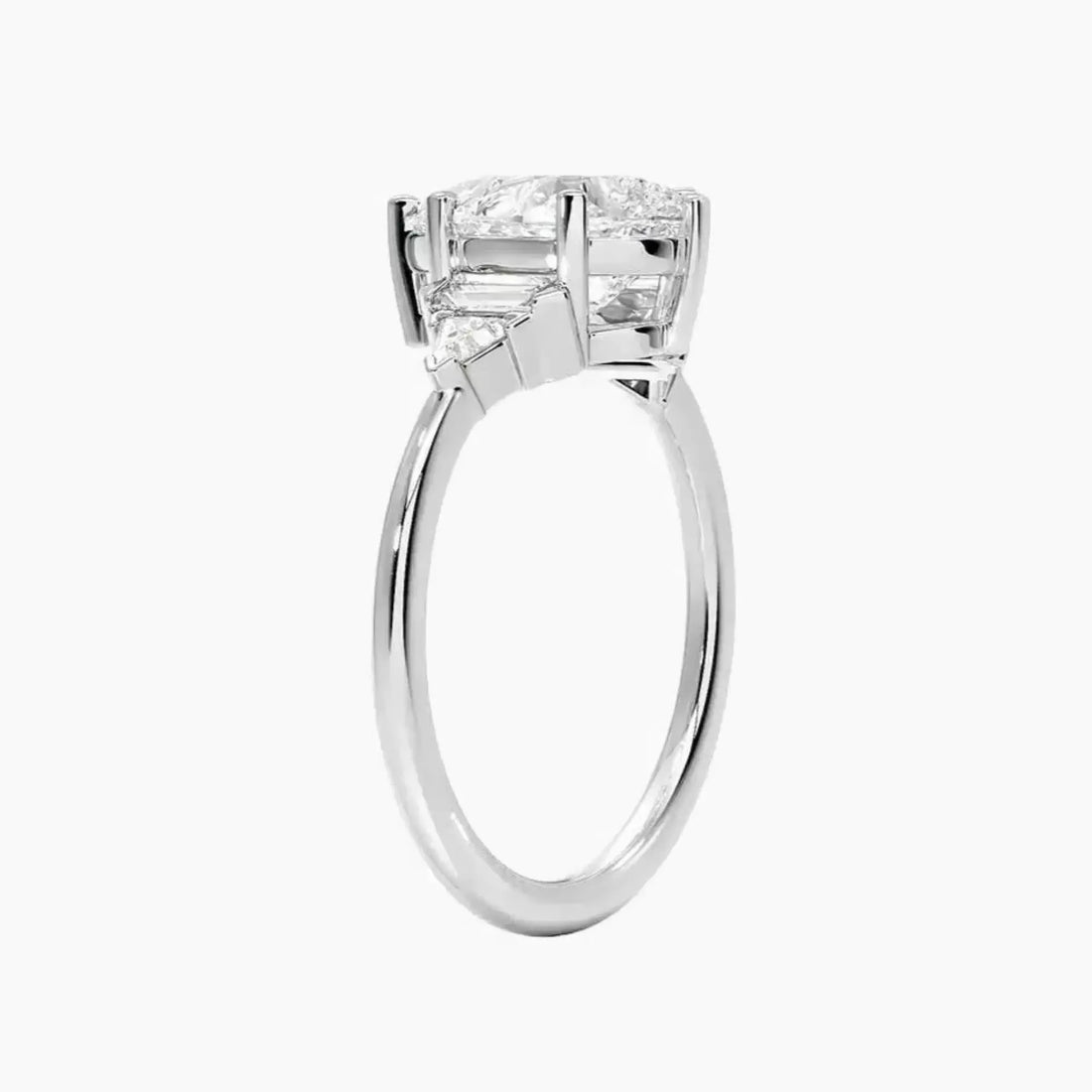 Honora Five Stone Pear Designer 2 Carat Lab Grown Diamond Engagement Ring in 14K White Gold