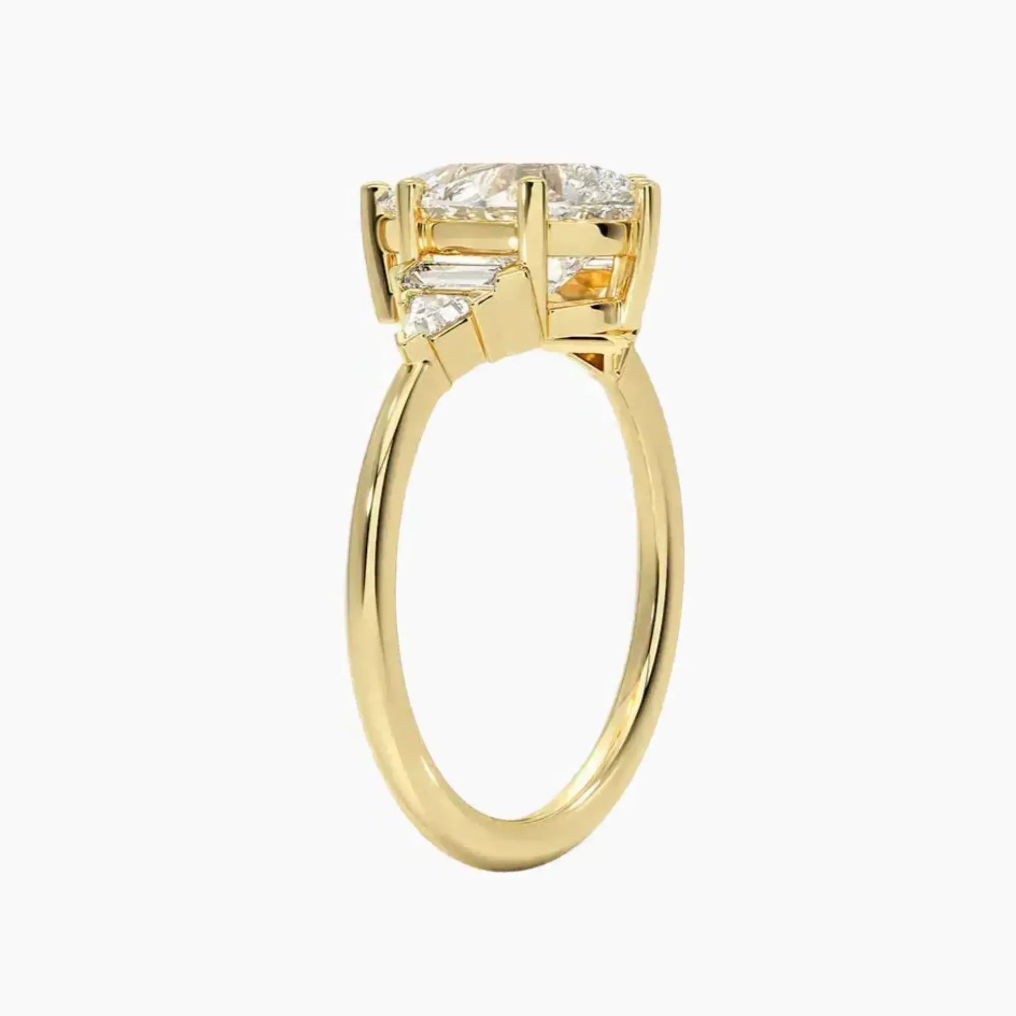 Honora Five Stone Pear Designer Diamond Ring Setting in 18K Rose Gold