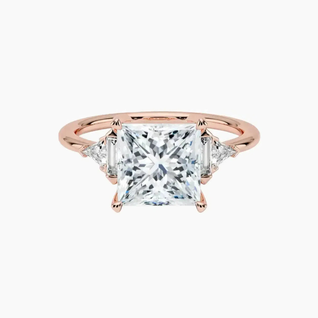 Honora Five Stone Princess Designer Diamond Ring Setting in 14K Rose Gold