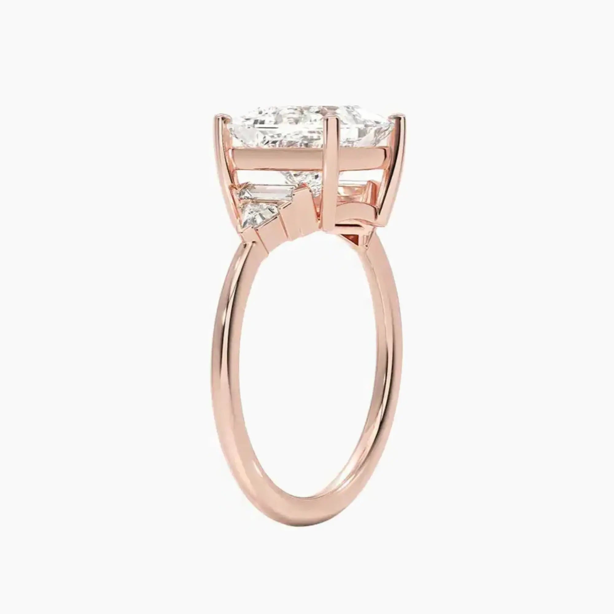 Honora Five Stone Princess Designer 2.5 Carat Lab Grown Diamond Engagement Ring in 18K Rose Gold