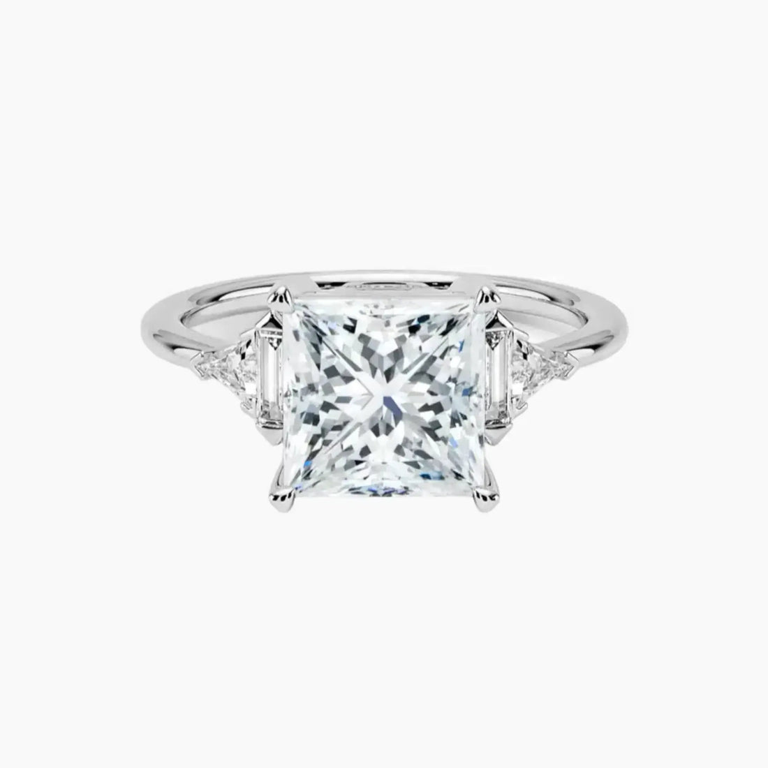Honora Five Stone Princess Designer Diamond Ring Setting in 14K White Gold