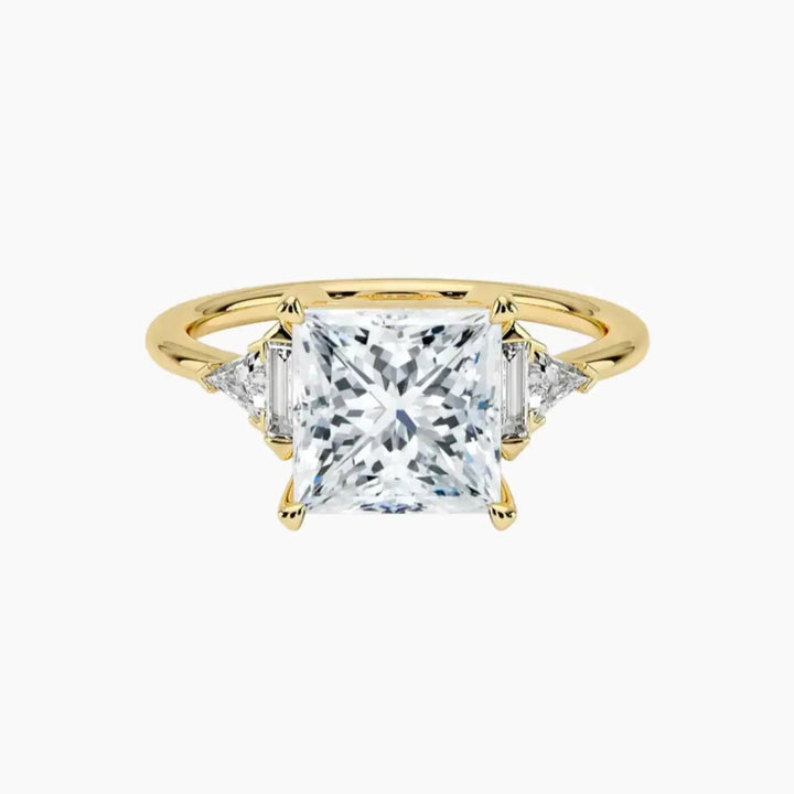 Honora Five Stone Princess Designer 1.5 Carat Lab Grown Diamond Engagement Ring in 14K Yellow Gold