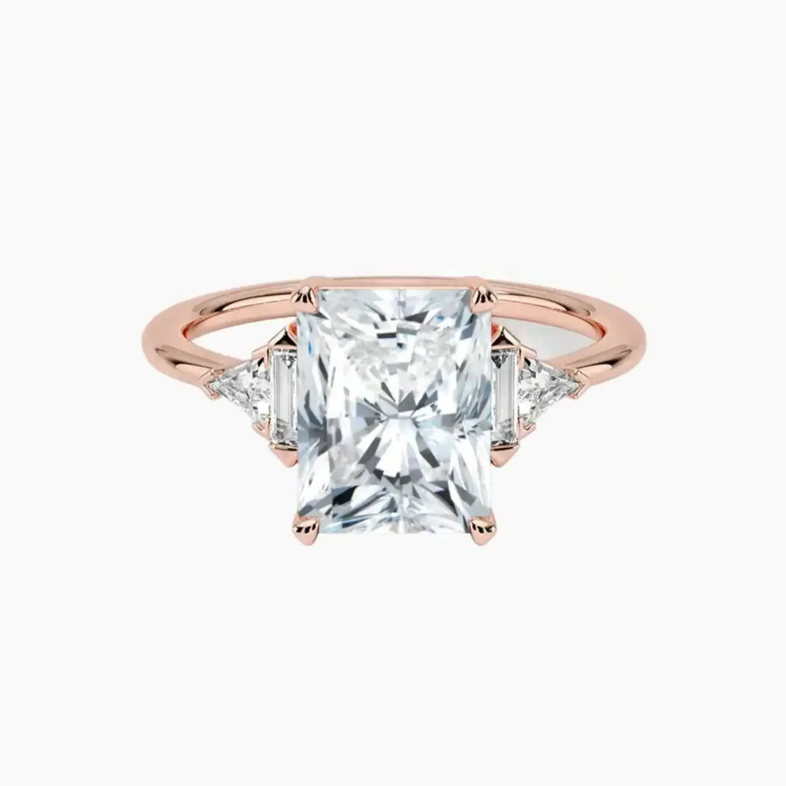 Honora Five Stone Radiant Designer Diamond Ring Setting in 14K White Gold