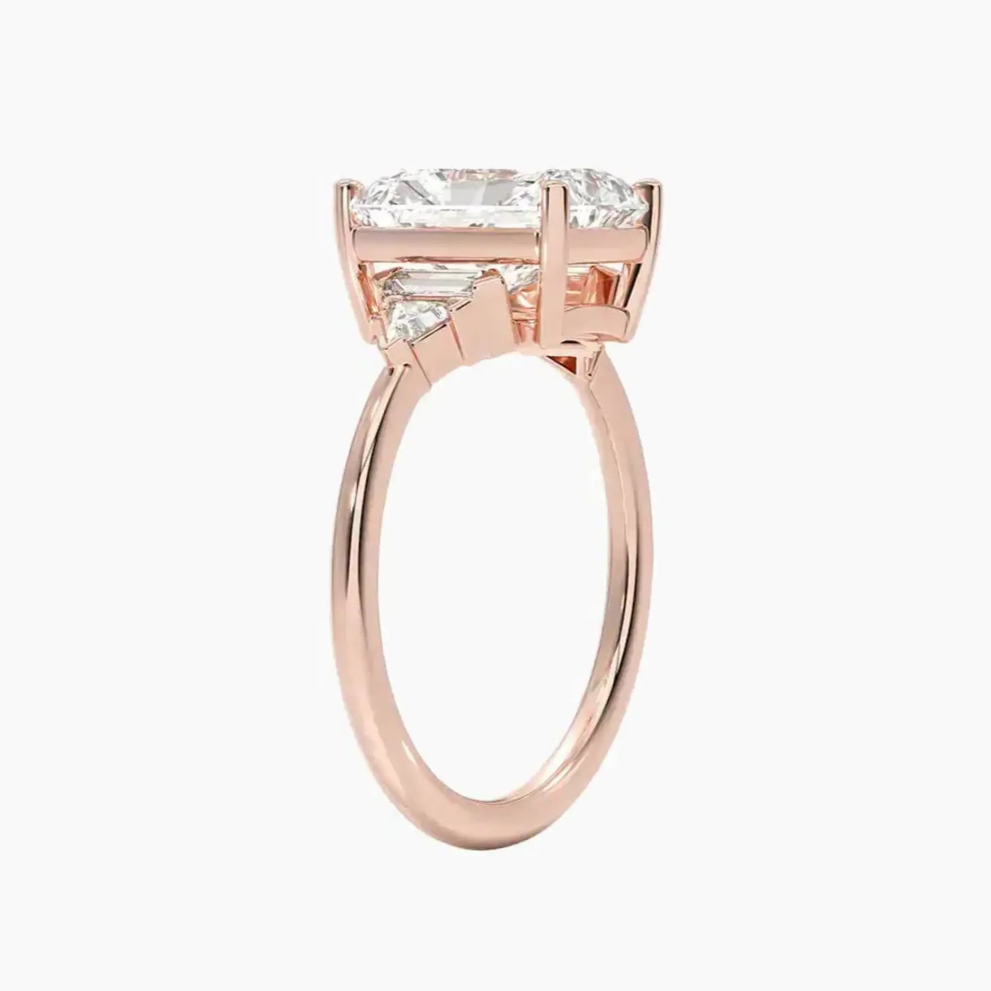 Honora Five Stone Radiant Designer Diamond Ring Setting in 18K Yellow Gold