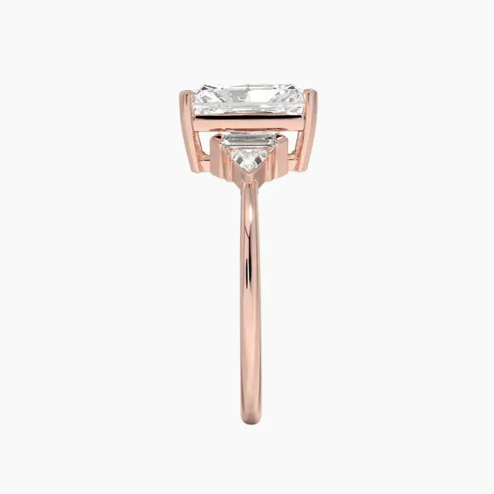 Honora Five Stone Radiant Designer 3 Carat Lab Grown Diamond Engagement Ring in 14K Yellow Gold
