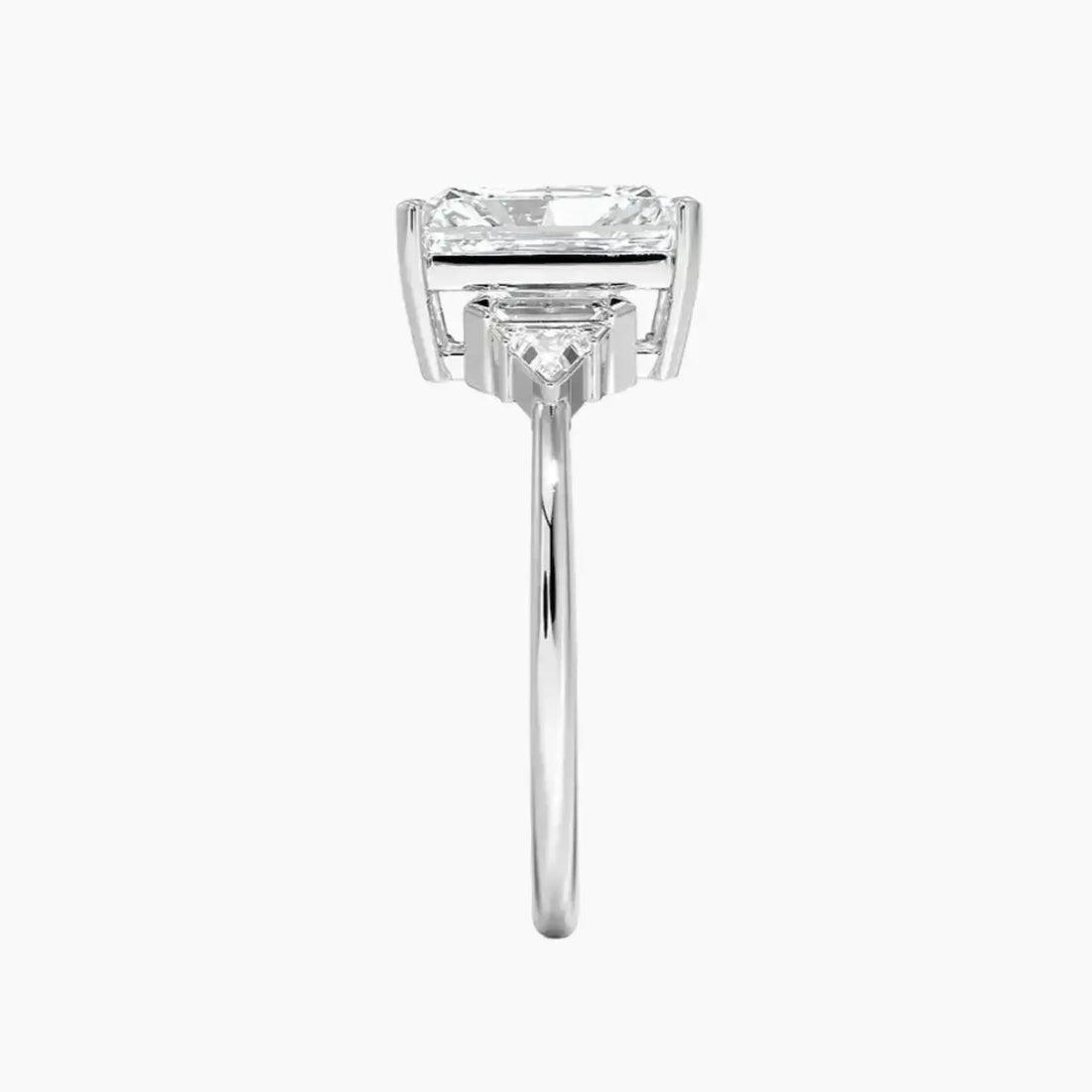 Honora Five Stone Radiant Designer Diamond Ring Setting in 18K White Gold