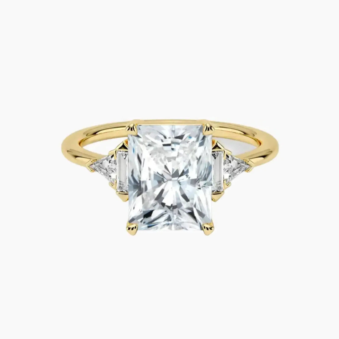Honora Five Stone Radiant Designer Diamond Ring Setting in 18K White Gold
