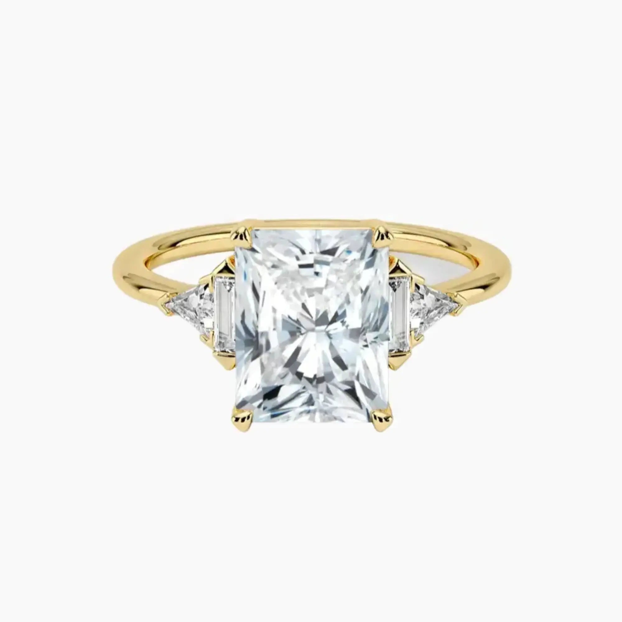 Honora Five Stone Radiant Designer 3 Carat Lab Grown Diamond Engagement Ring in 14K Yellow Gold