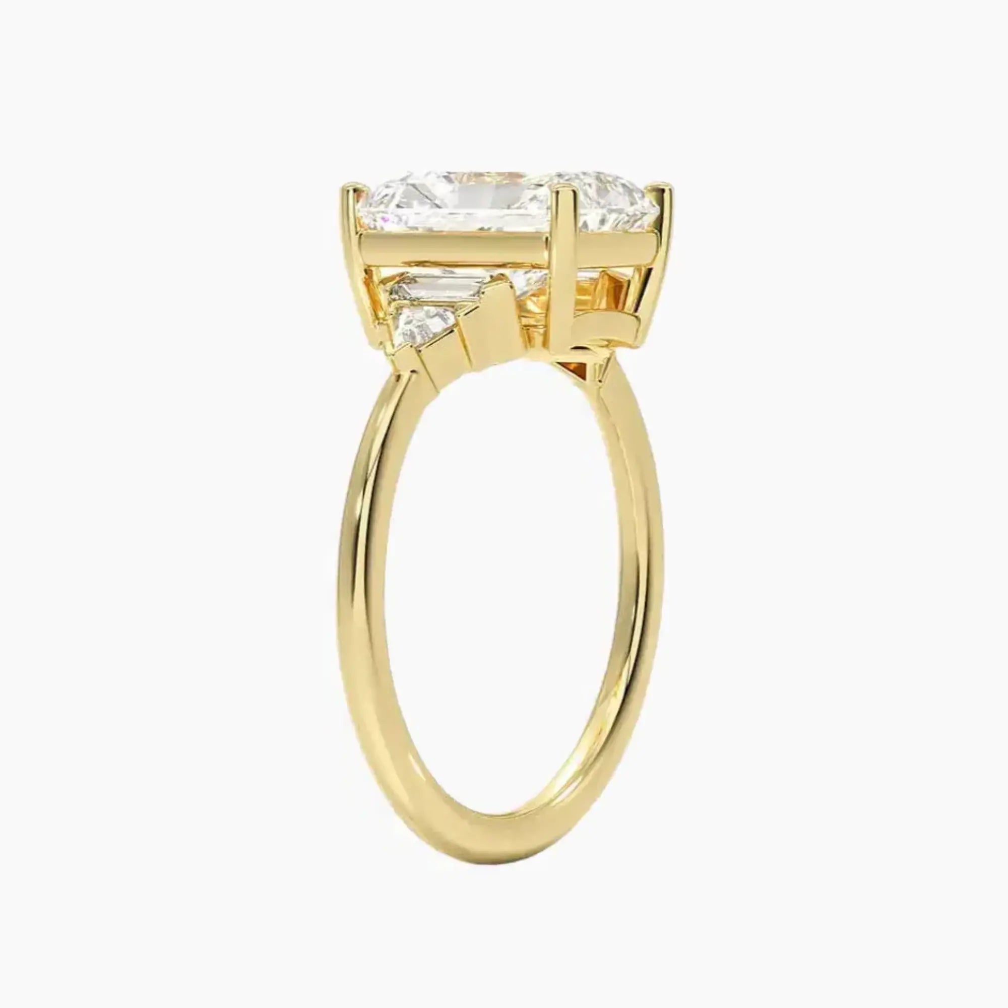 Honora Five Stone Radiant Designer 3 Carat Lab Grown Diamond Engagement Ring in 14K Yellow Gold