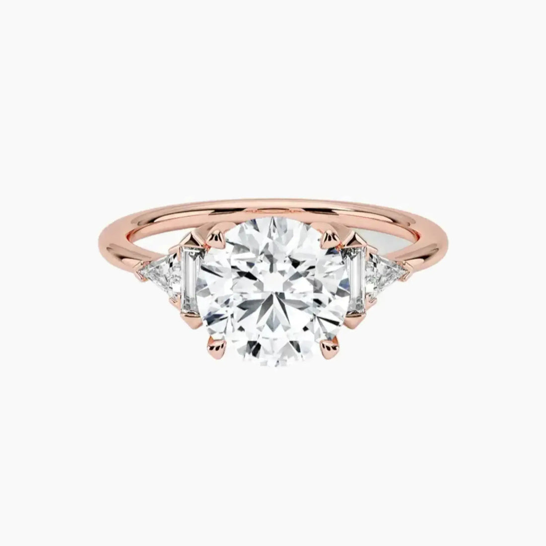 Honora Five Stone Round Designer 2.5 Carat Lab Grown Diamond Engagement Ring in 14K Rose Gold
