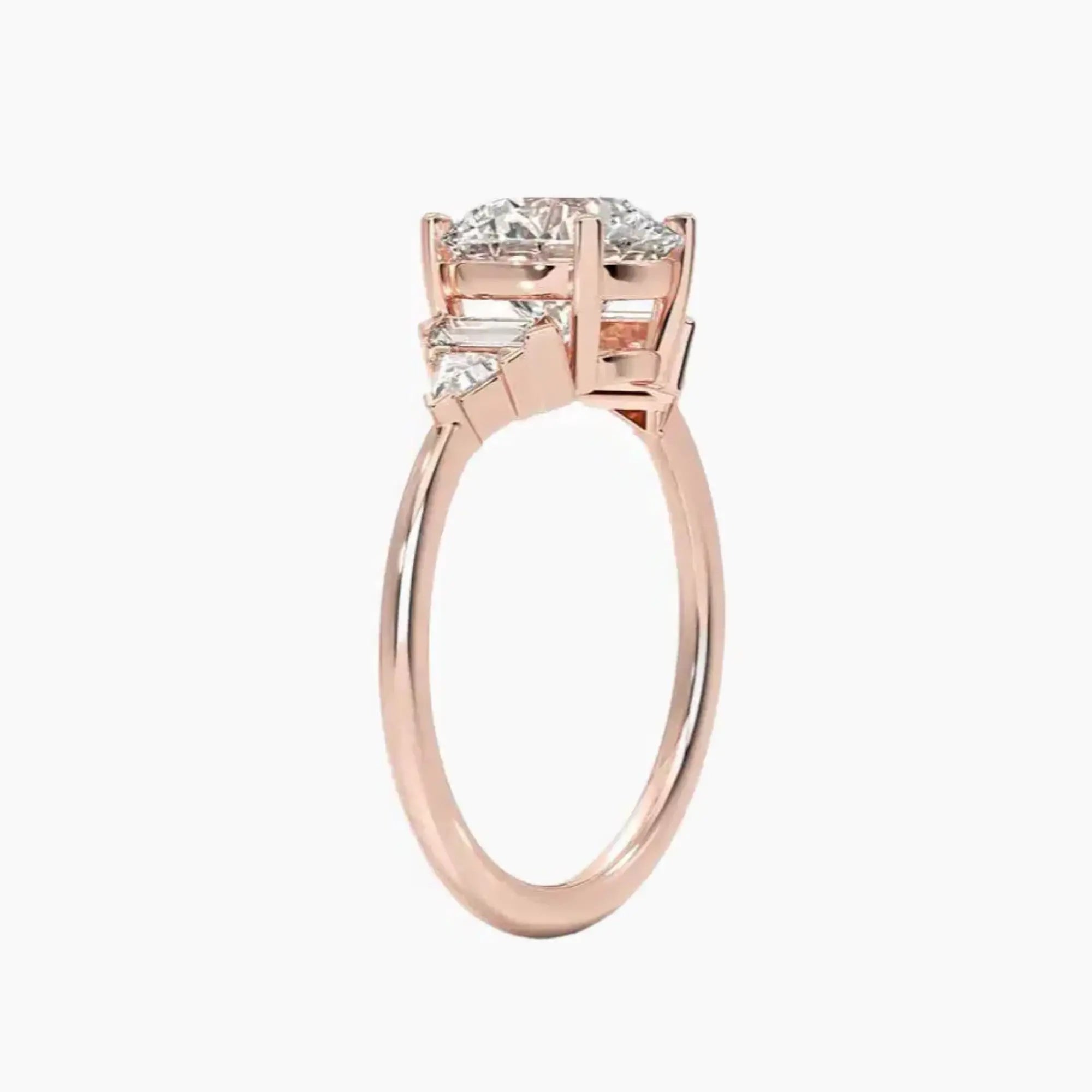 Honora Five Stone Round Designer 1 Carat Lab Grown Diamond Engagement Ring in 18K Yellow Gold