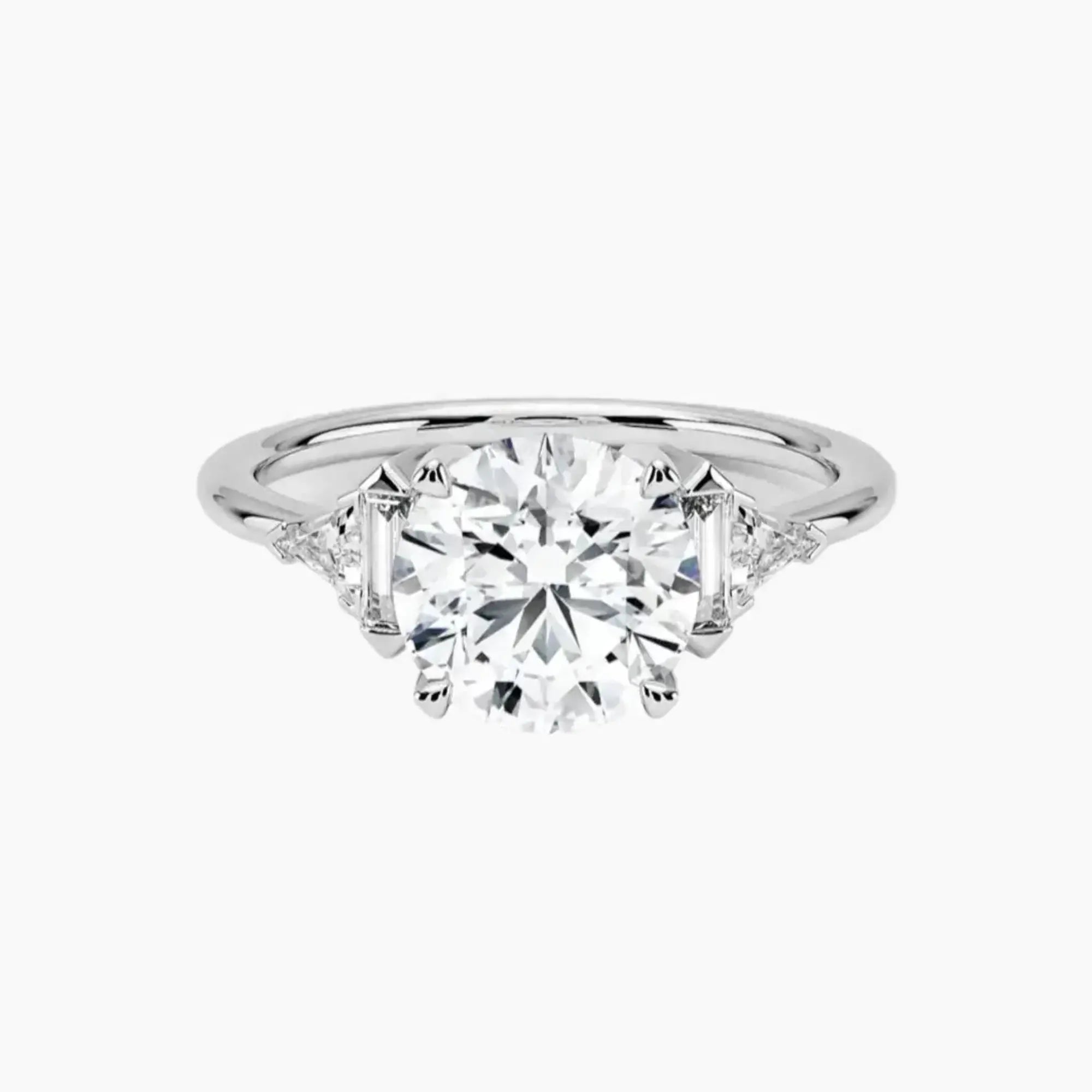 Honora Five Stone Round Designer 2.5 Carat Lab Grown Diamond Engagement Ring in 14K White Gold