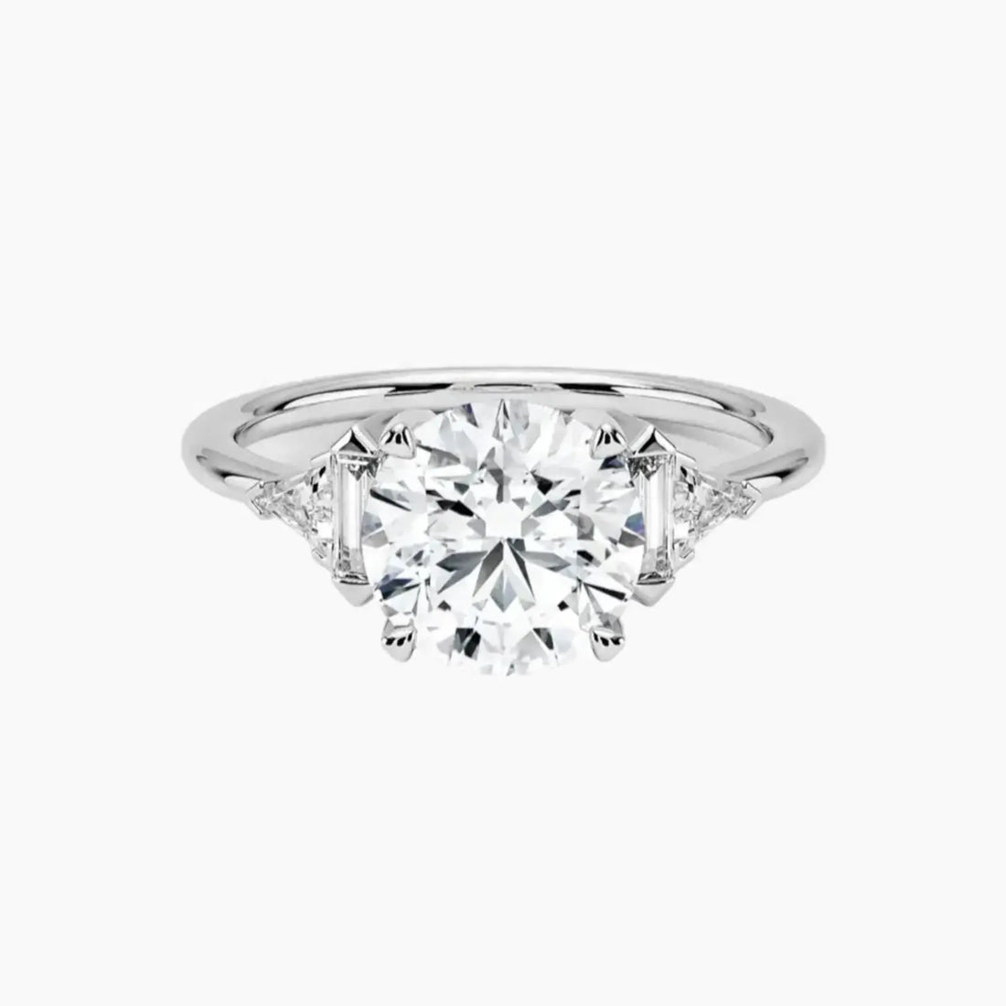 Honora Five Stone Round Designer 2.5 Carat Lab Grown Diamond Engagement Ring in 14K White Gold