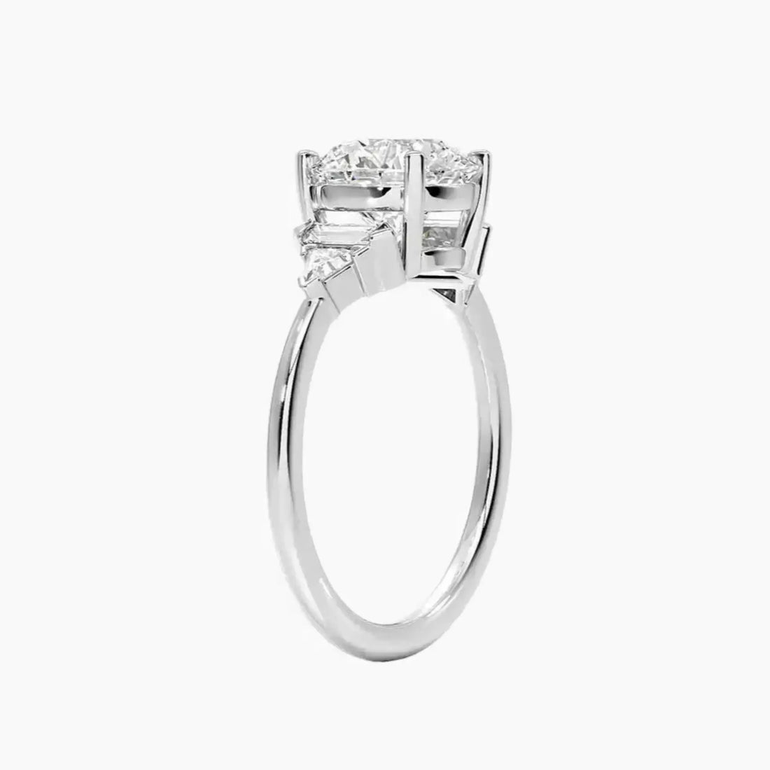 Honora Five Stone Round Designer Diamond Ring Setting in 18K White Gold