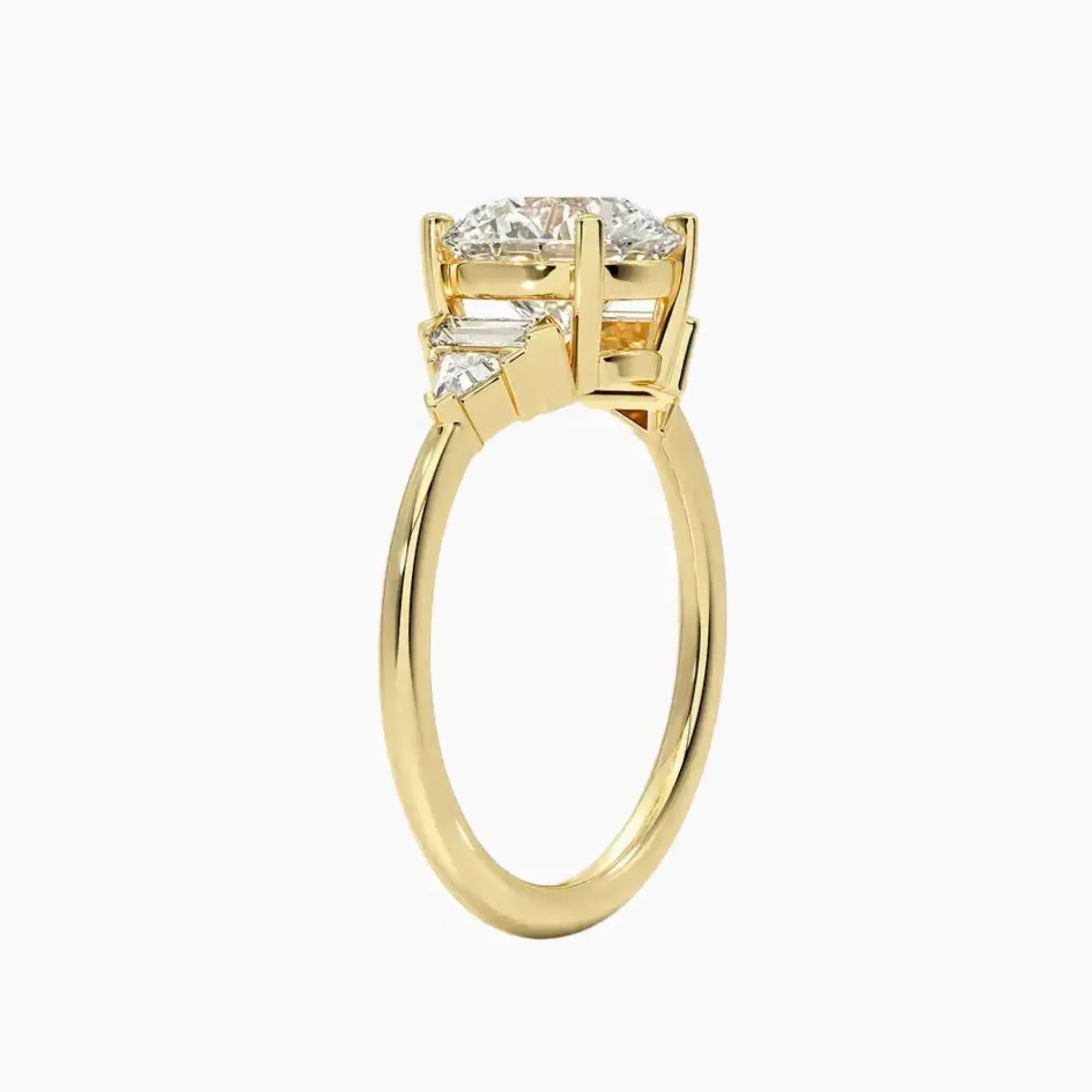 Honora Five Stone Round Designer 2.5 Carat Lab Grown Diamond Engagement Ring in 14K White Gold