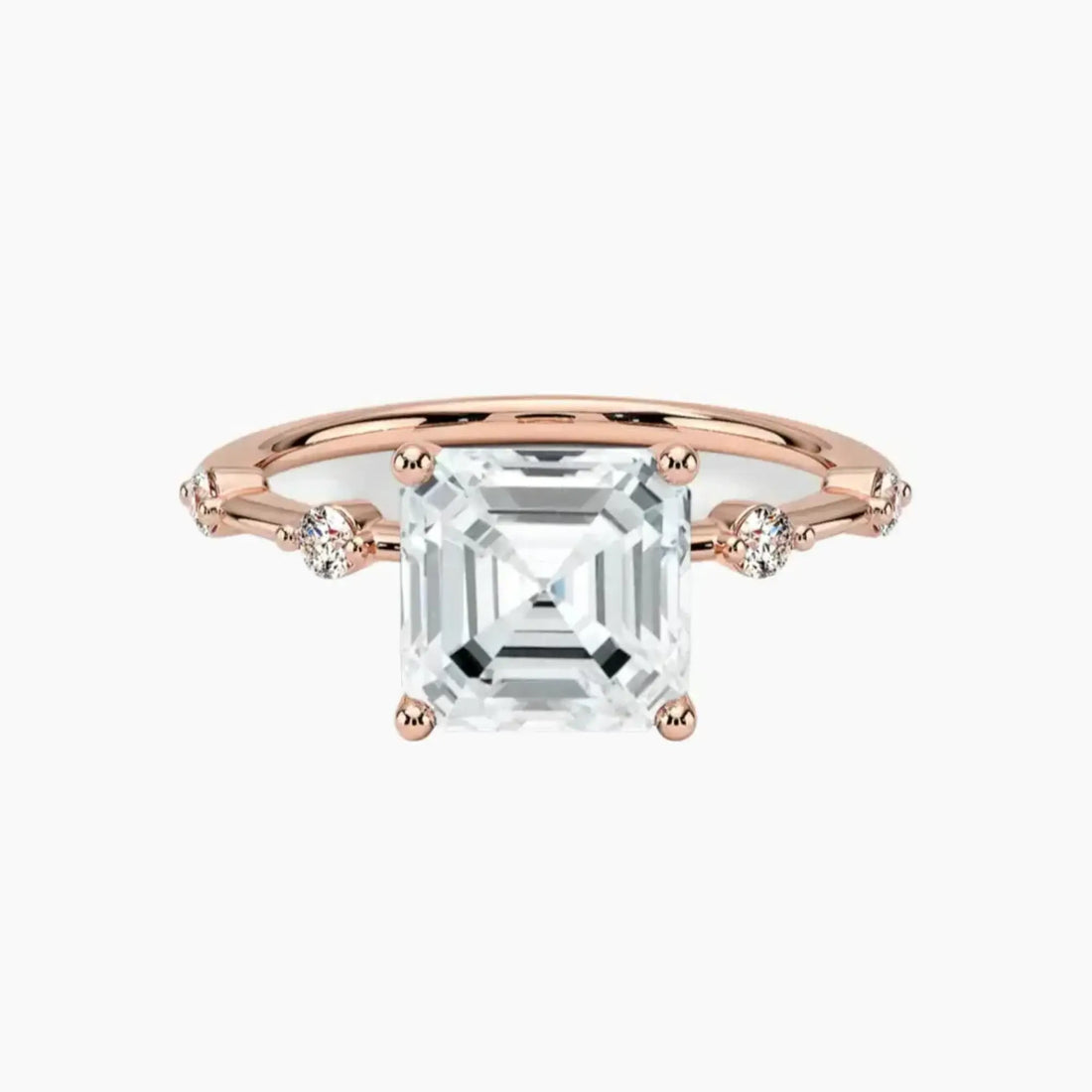 Sena Asscher Designer 2.5 Carat Lab Grown Diamond Engagement Ring in 14K Yellow Gold