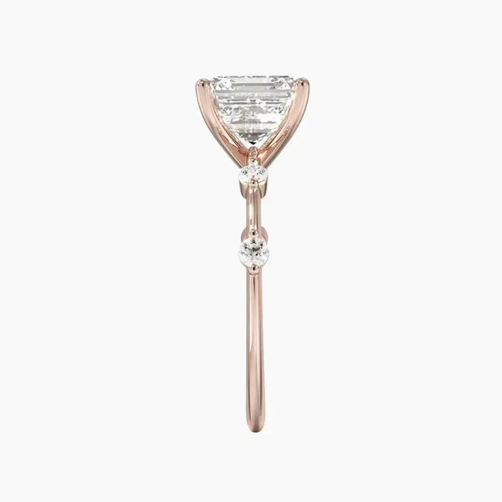 Sena Asscher Designer 1 Carat Lab Grown Diamond Engagement Ring in 18K Yellow Gold