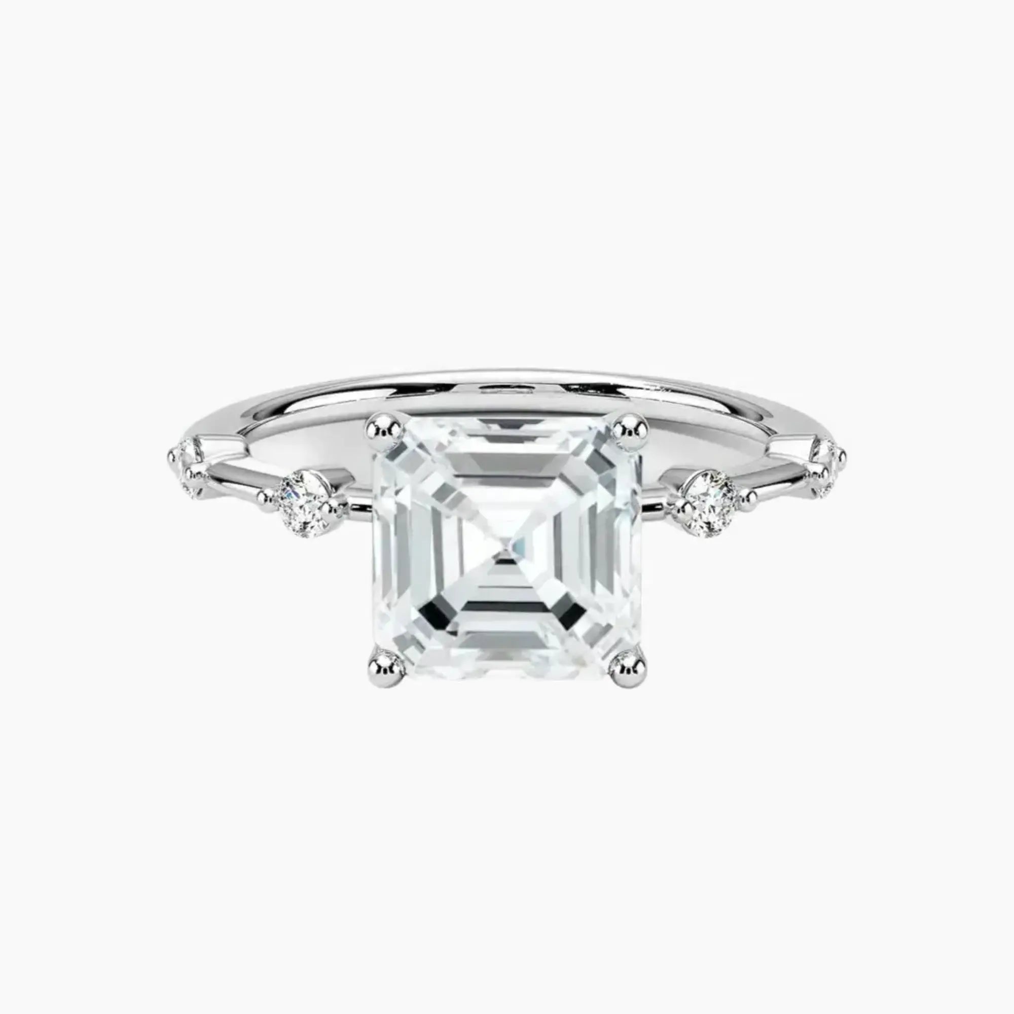 Sena Asscher Designer Diamond Ring Setting in 18K Rose Gold