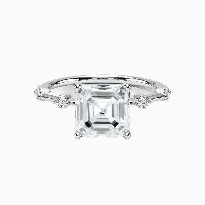 Sena Asscher Designer 1 Carat Lab Grown Diamond Engagement Ring in 14K White Gold