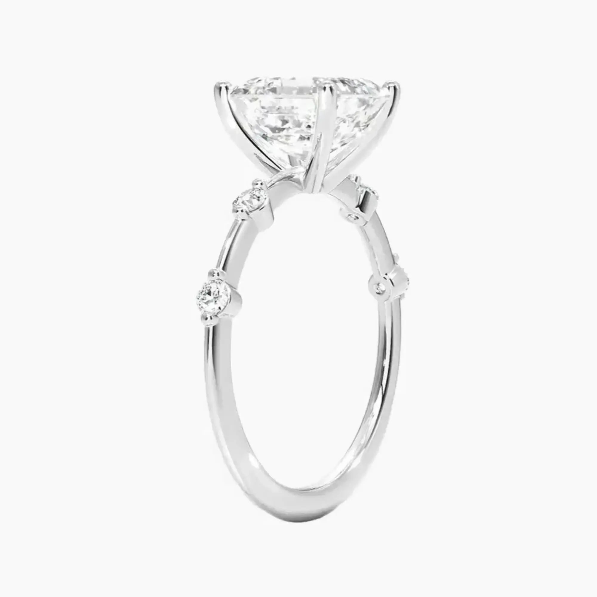 Sena Asscher Designer Diamond Ring Setting in 14K Rose Gold