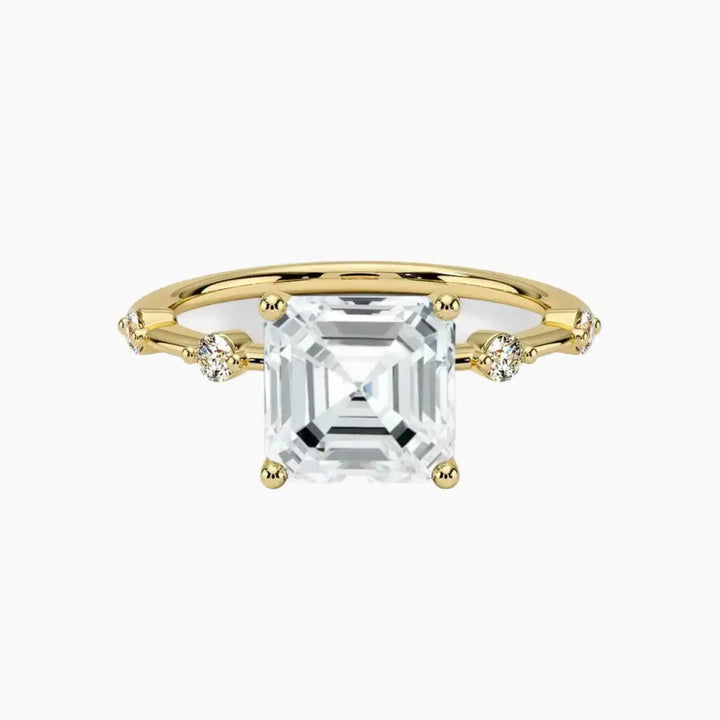 Sena Asscher Designer 1 Carat Lab Grown Diamond Engagement Ring in 14K Yellow Gold
