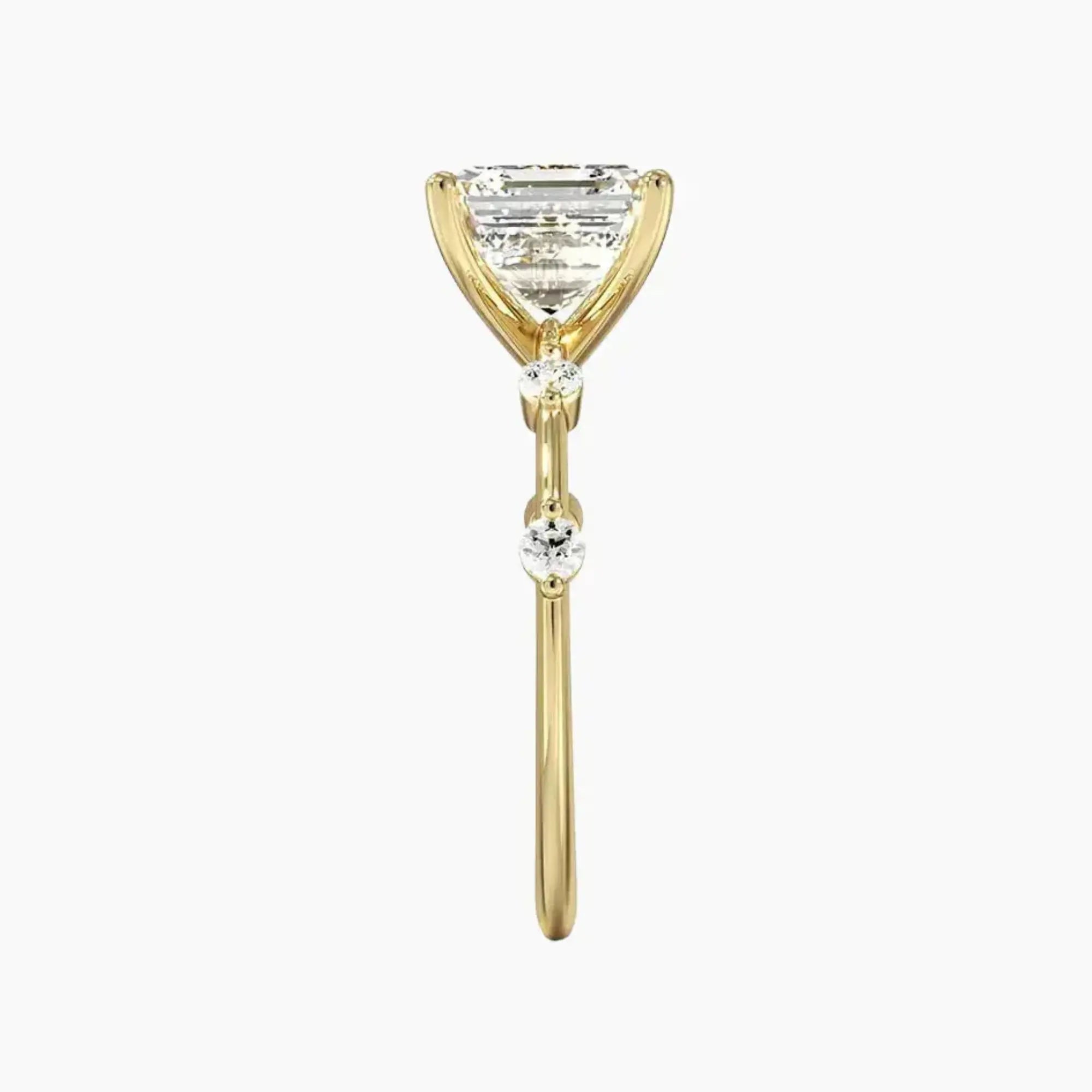 Sena Asscher Designer 2.5 Carat Lab Grown Diamond Engagement Ring in 18K Rose Gold