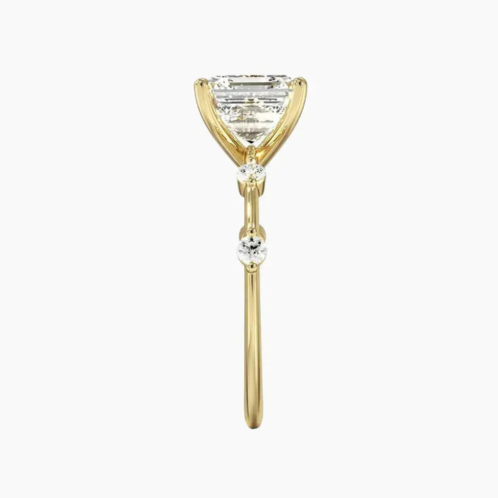 Sena Asscher Designer 2.5 Carat Lab Grown Diamond Engagement Ring in 18K Rose Gold