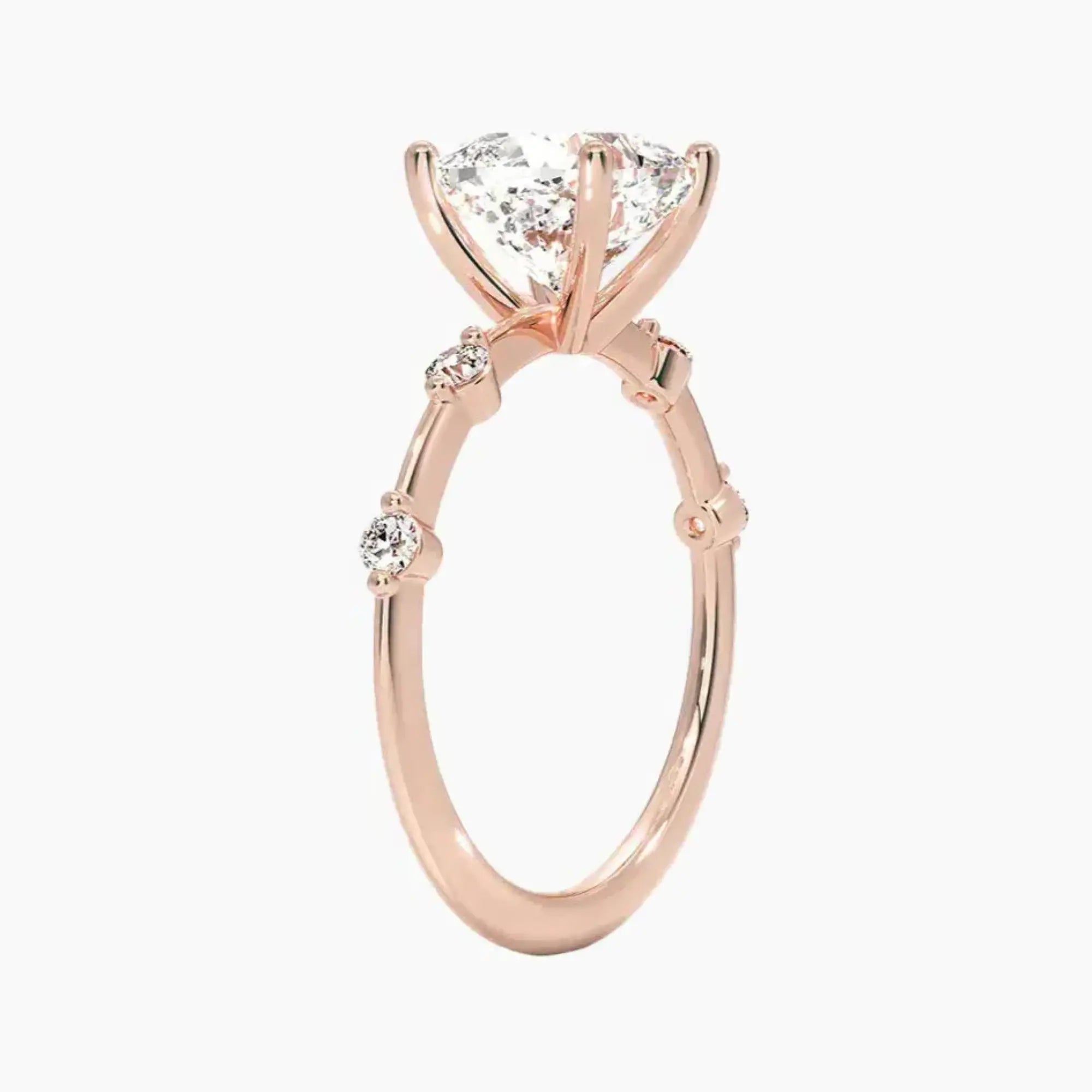 Sena Cushion Designer 1.5 Carat Lab Grown Diamond Engagement Ring in 18K Yellow Gold