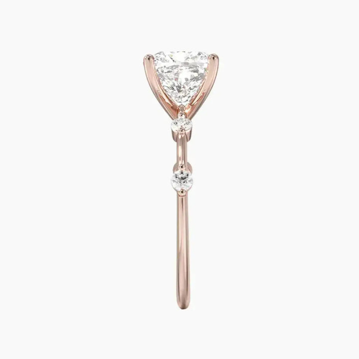 Sena Cushion Designer 2.5 Carat Lab Grown Diamond Engagement Ring in 18K Yellow Gold