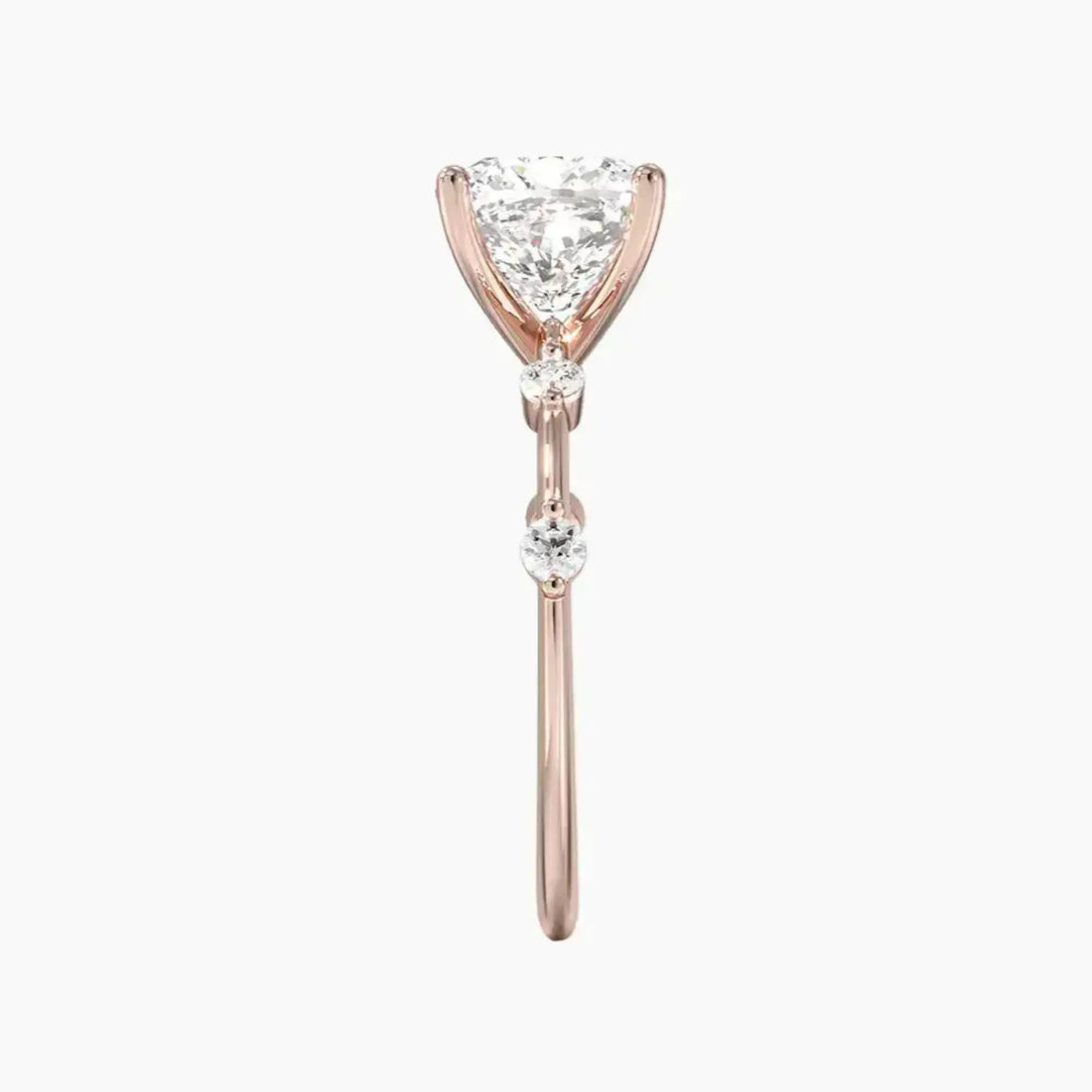 Sena Cushion Designer 1 Carat Lab Grown Diamond Engagement Ring in 18K Rose Gold