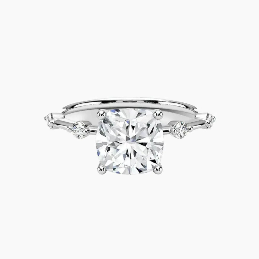 Sena Cushion Designer Diamond Ring Setting in 14K Yellow Gold