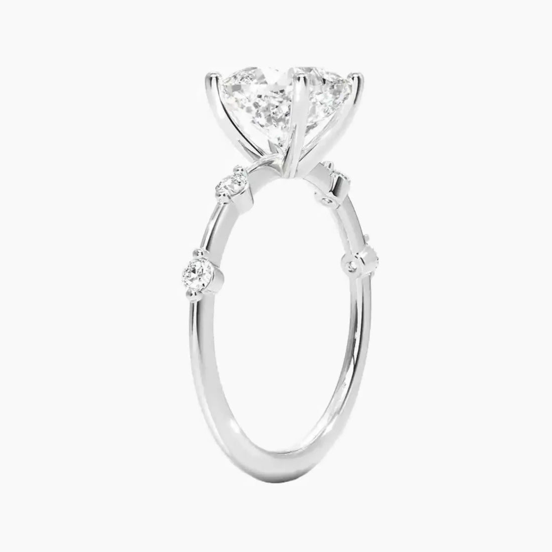 Sena Cushion Designer 3 Carat Lab Grown Diamond Engagement Ring in 18K Rose Gold