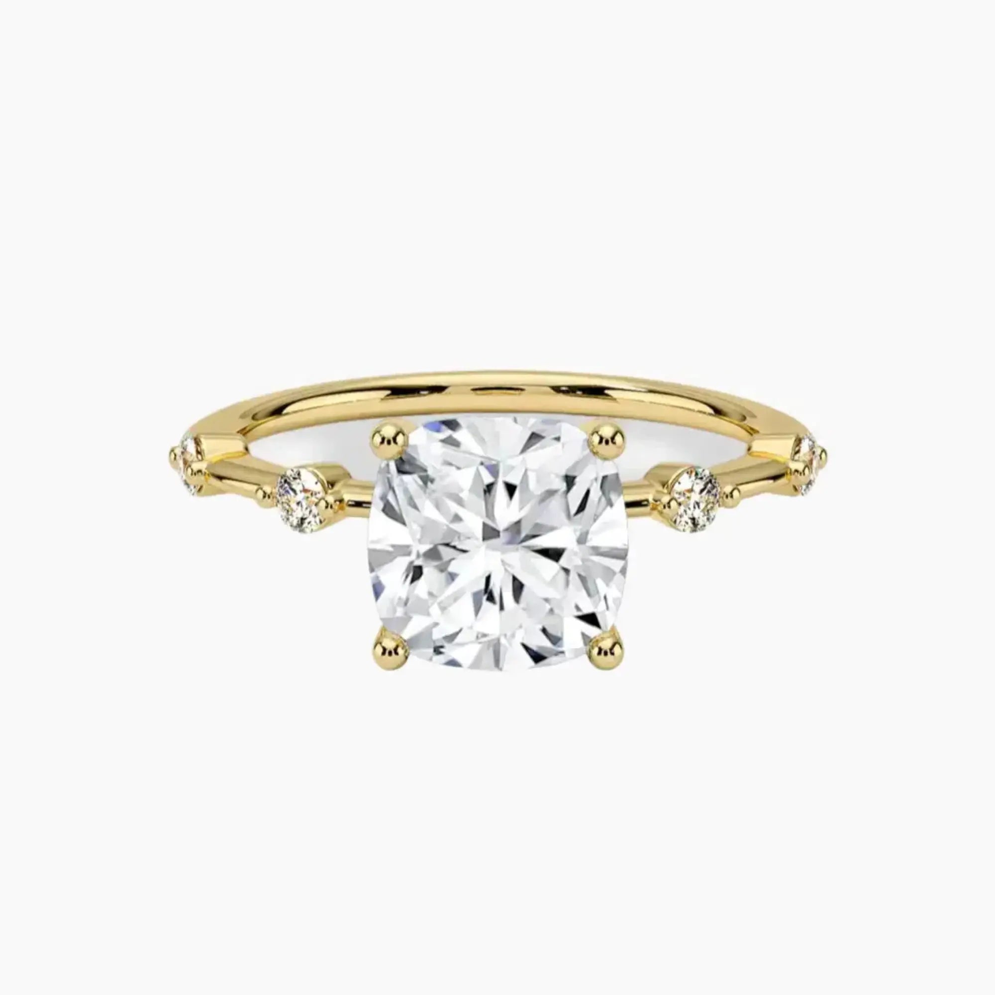 Sena Cushion Designer 2.5 Carat Lab Grown Diamond Engagement Ring in 18K Rose Gold