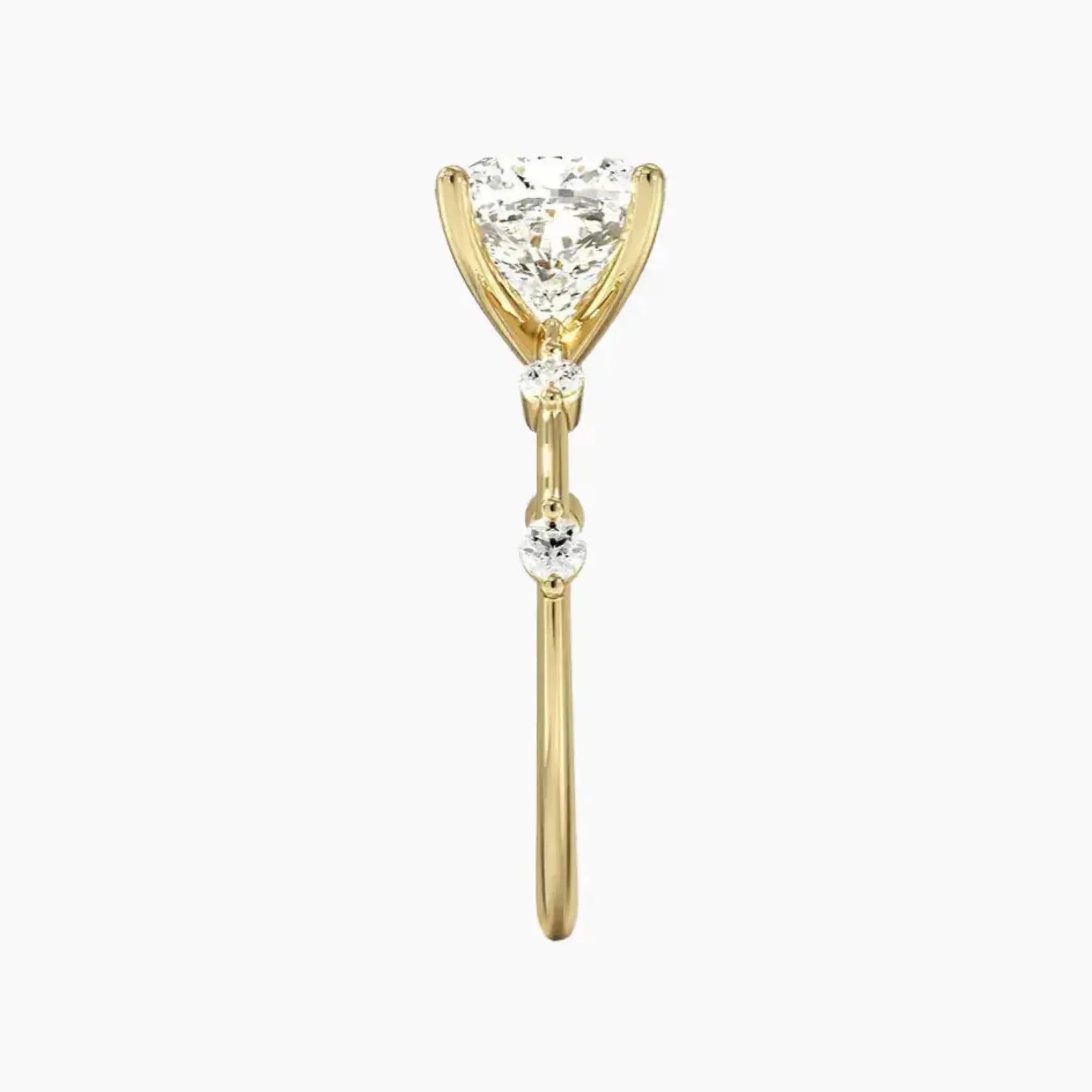Sena Cushion Designer 3 Carat Lab Grown Diamond Engagement Ring in 14K White Gold