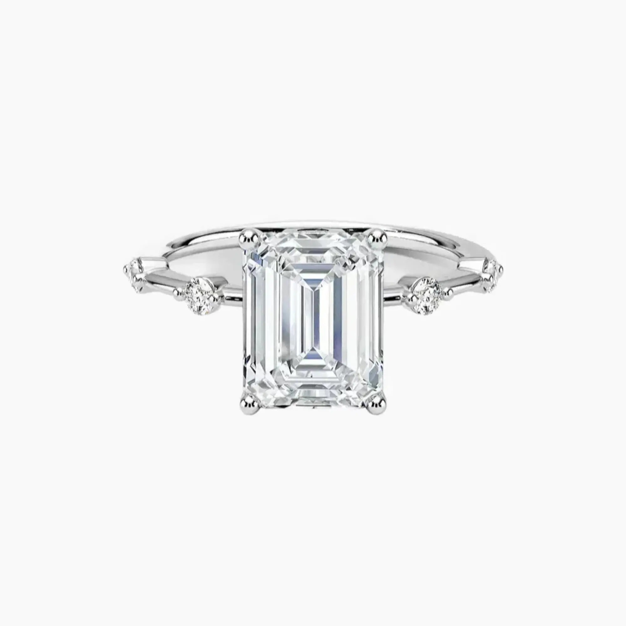 Sena Emerald Designer Diamond Ring Setting in 18K White Gold