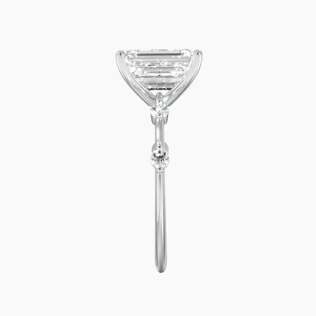Sena Emerald Designer 2.5 Carat Lab Grown Diamond Engagement Ring in 14K White Gold