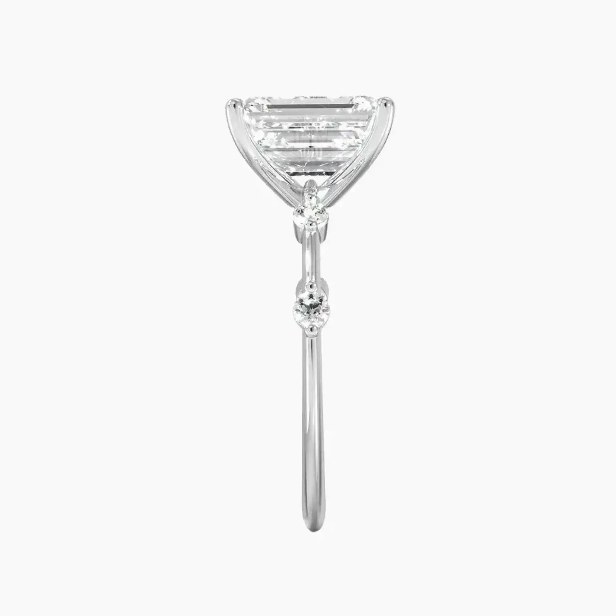 Sena Emerald Designer 1 Carat Lab Grown Diamond Engagement Ring in 14K White Gold