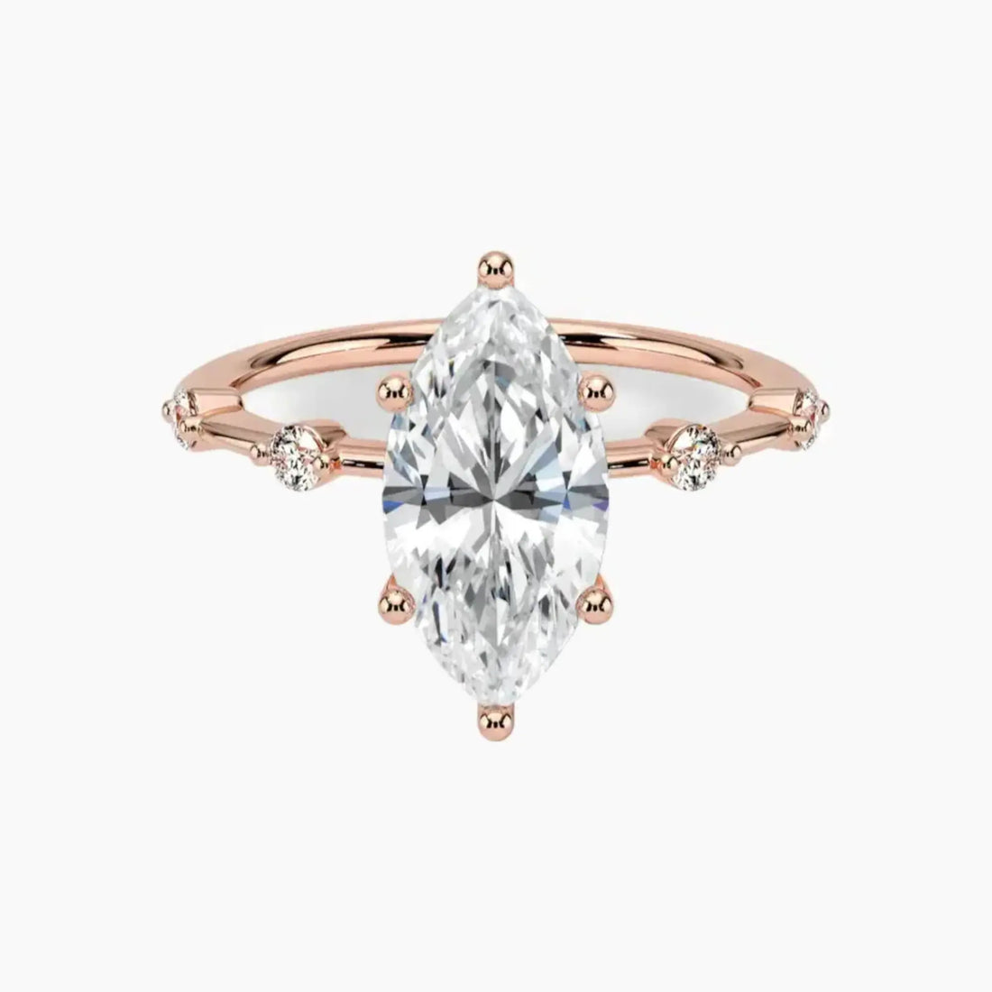 Sena Marquise Designer 1 Carat Lab Grown Diamond Engagement Ring in 18K Yellow Gold