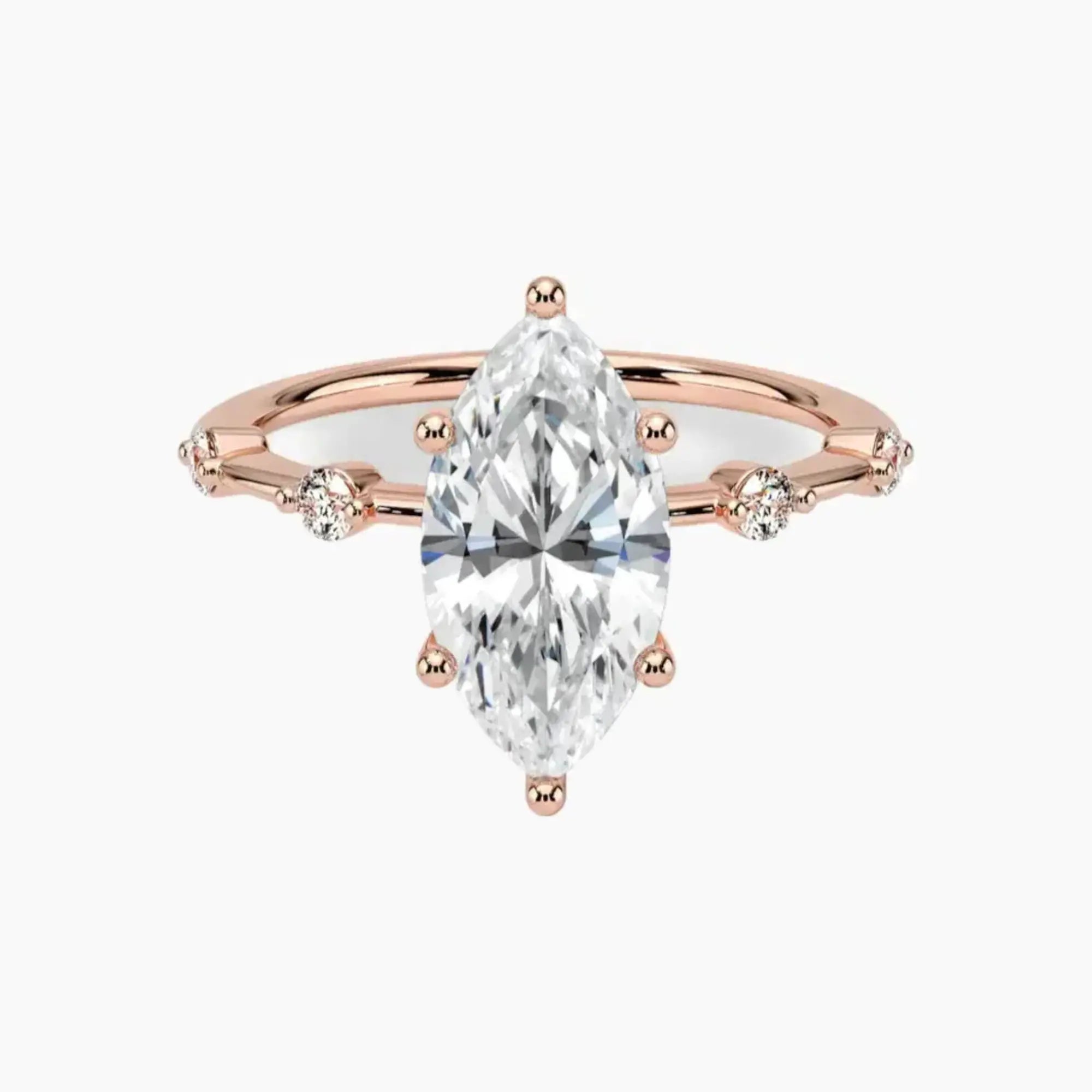 Sena Marquise Designer 1 Carat Lab Grown Diamond Engagement Ring in 14K White Gold