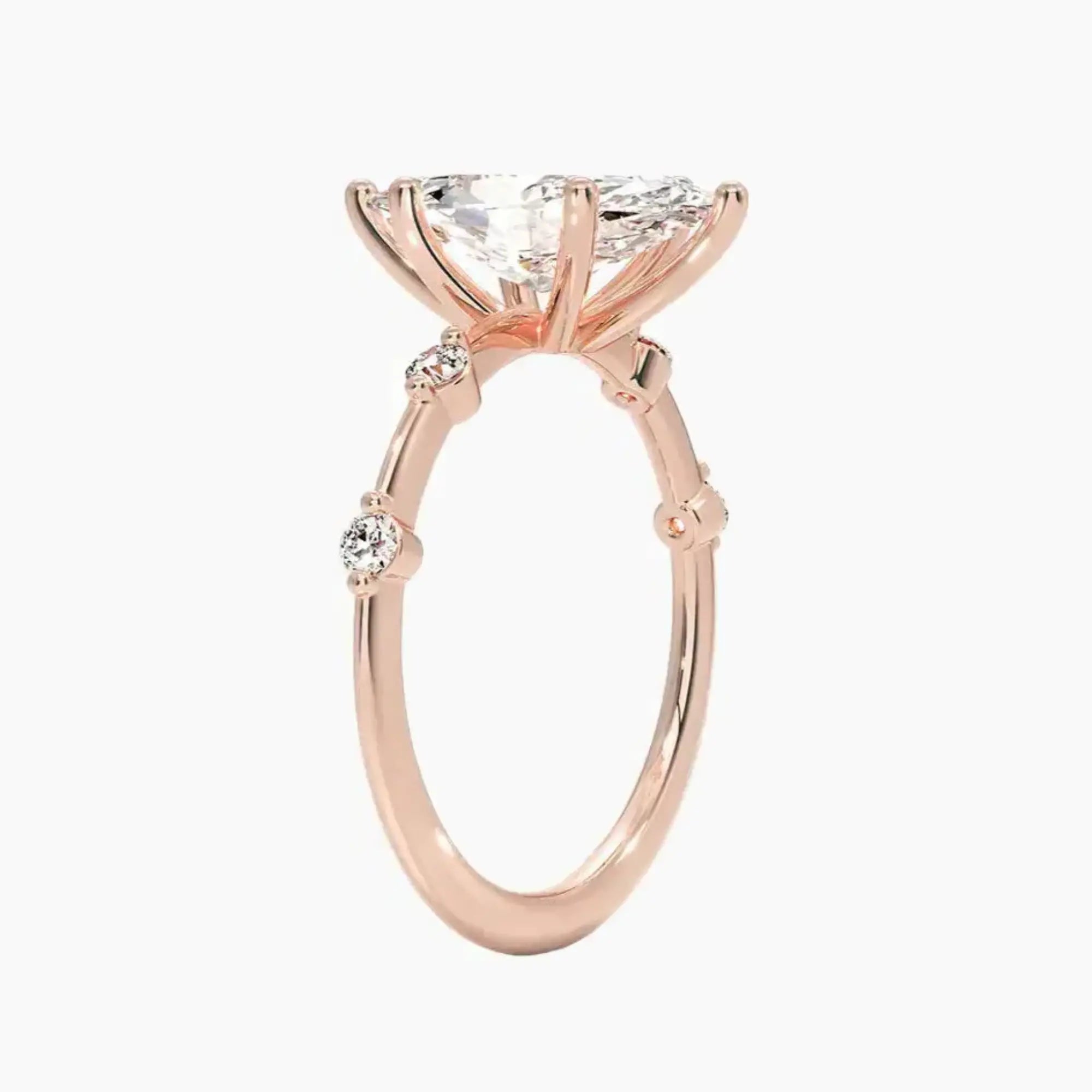 Sena Marquise Designer 1 Carat Lab Grown Diamond Engagement Ring in 18K Yellow Gold